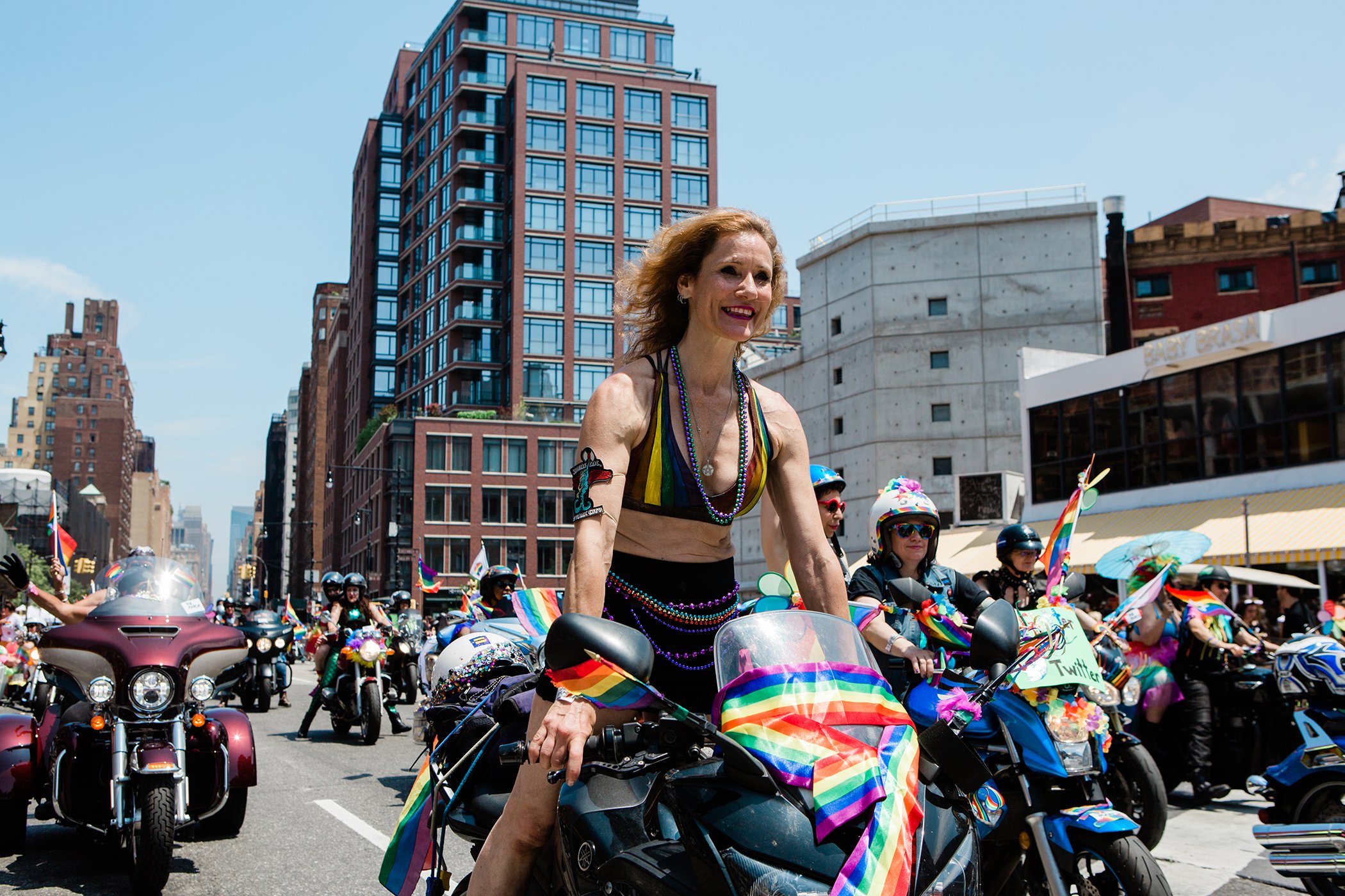 La Sirena NYC ride through the West Village together in the 2018 NYC Pride March.