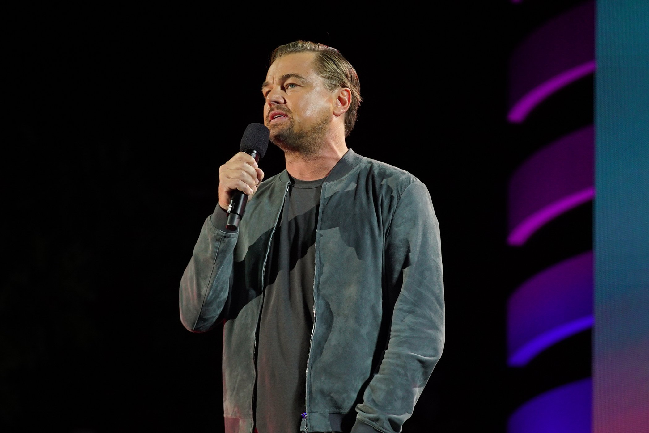 Leonardo DiCaprio speaks onstage during the 2019 Global Citizen Festival in Central Park on Sept. 28, 2019 in New York City.