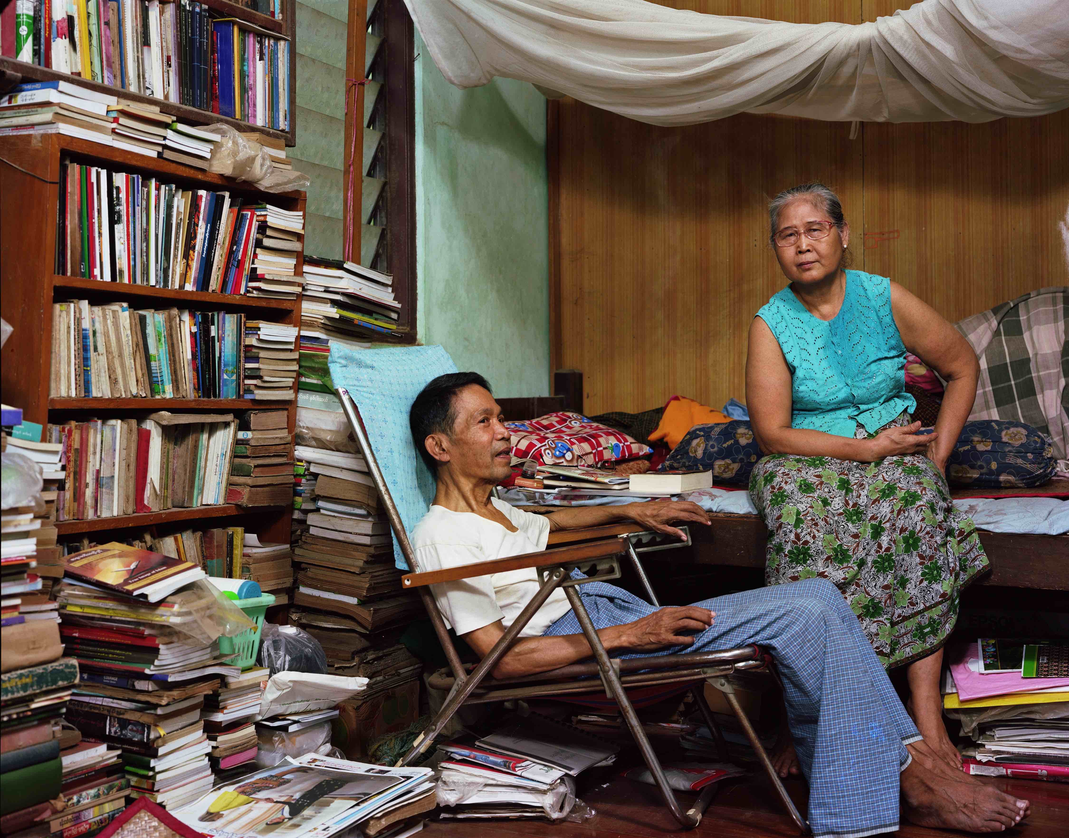 Poet Maung Aung Pwint and his wife Daw Nan Nyunt Shwe.