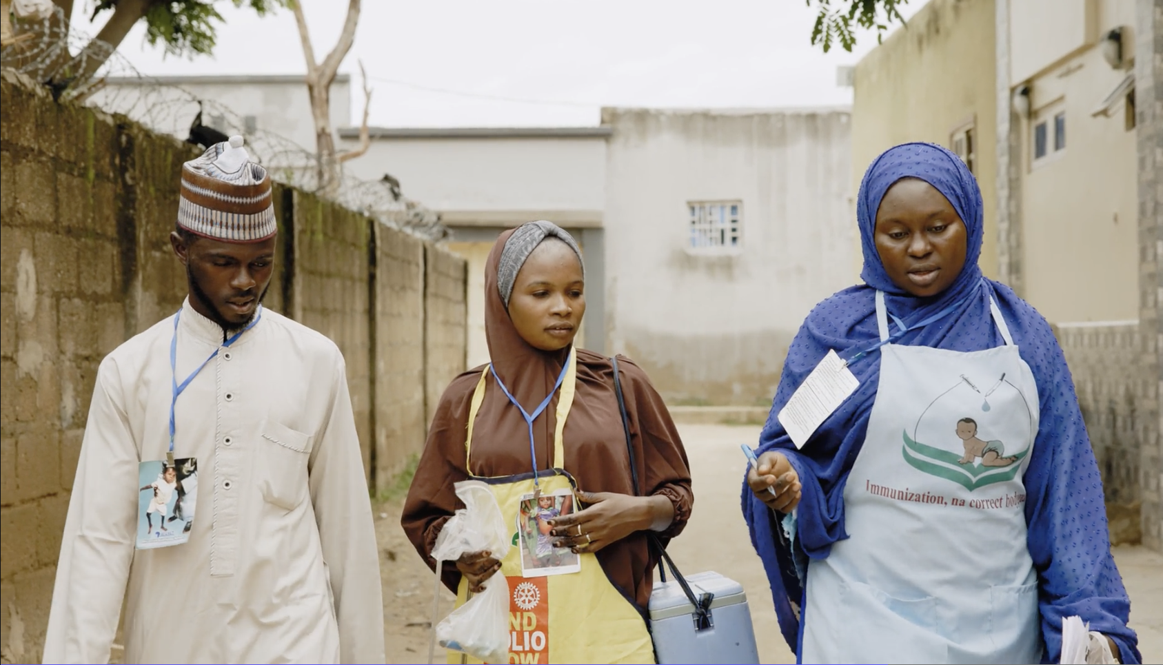 Hafsat Ibrahim (right), a polio core trainer with WHO, is proud of the many lives she has protected from polio in her community in Kano State, Nigeria.