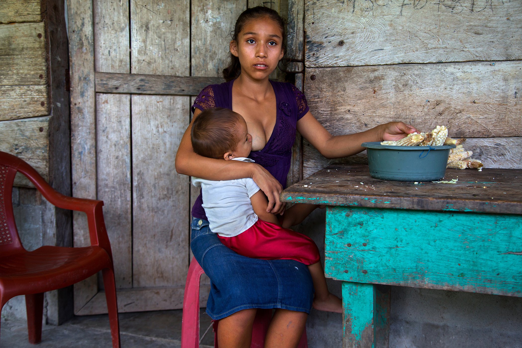 Aracely was 11 when she married her husband, who was 34. Now 15, she is raising her son on her own outside Peten, Guatemala. "I thought I’d have a better life. But at the end, it didn’t turn out that way,” she said.
