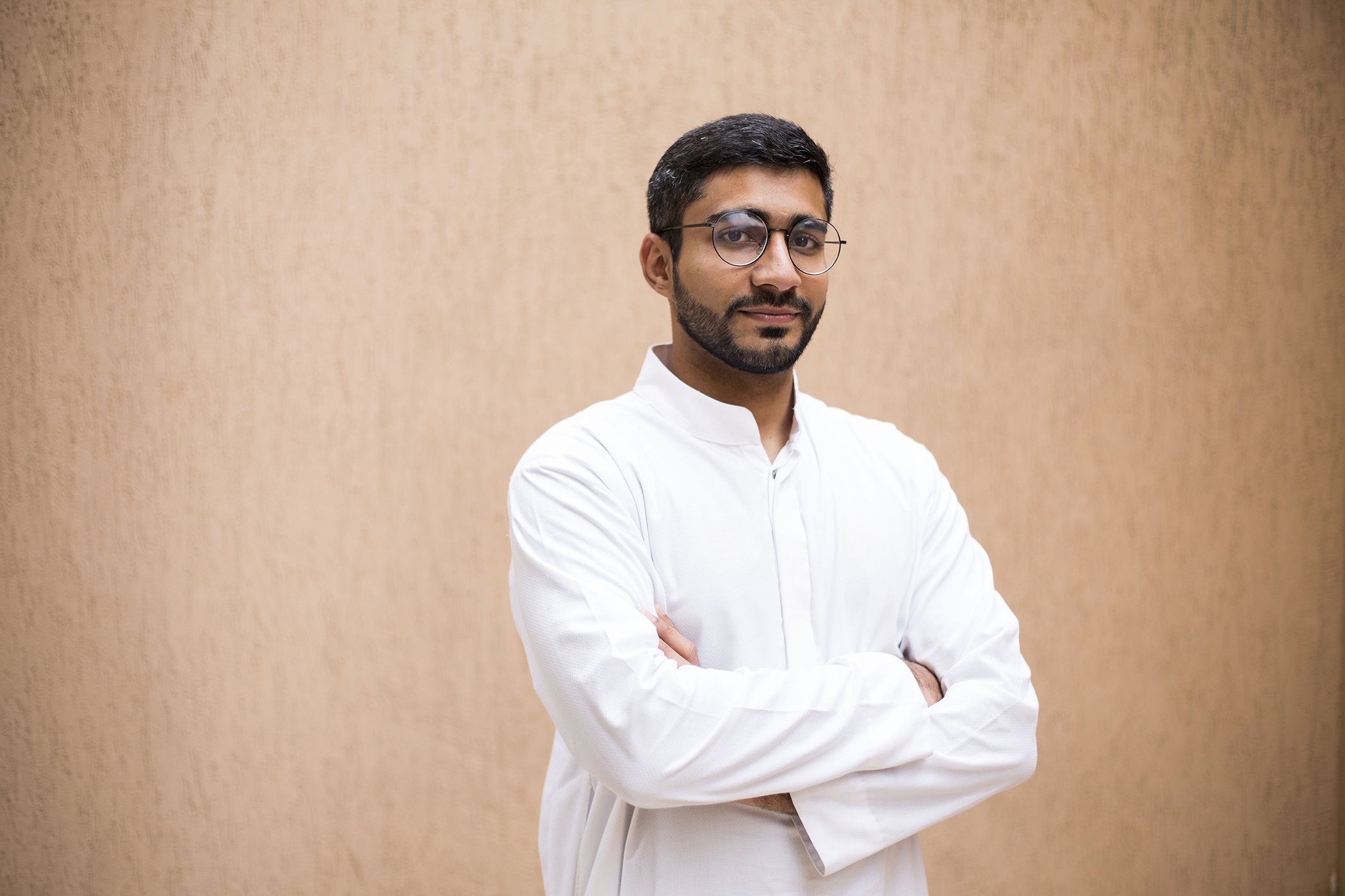 Haroon Yasin, co-founder and CEO of Orenda, an educational tech company that creates content for children, poses for a portrait at their office in Islamabad, Pakistan on Nov. 14, 2019.
