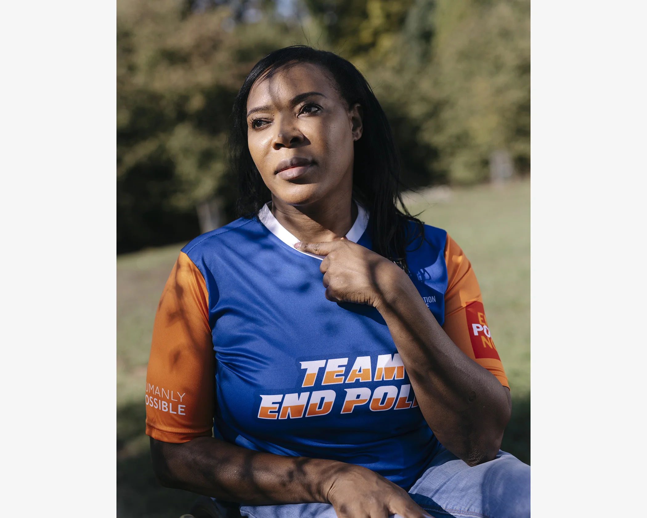 Anne Wafula Strike, a British Paralympic wheelchair racer and polio advocate, photographed in her home town of Harlow, England on Sept. 21, 2026.
