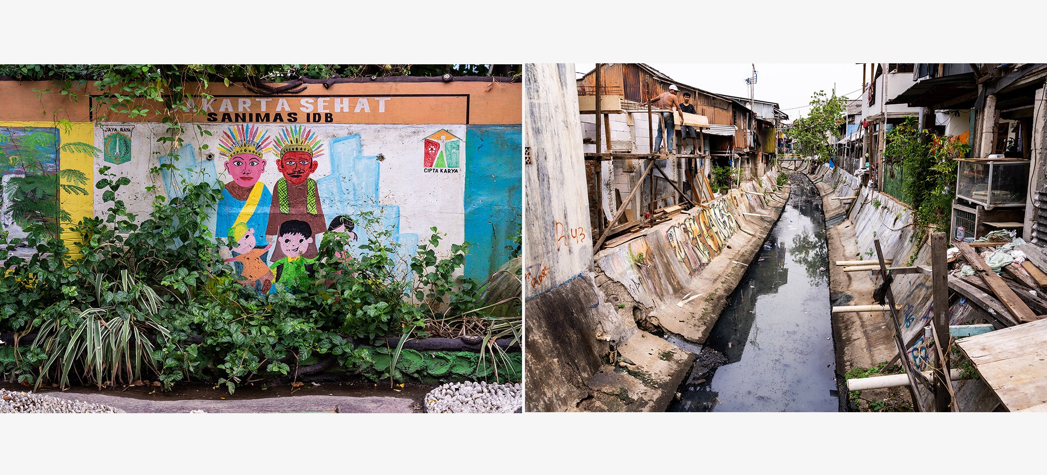 Photographs from Kelurahan Menteng neighborhood in Jakarta, an area prone to flooding.