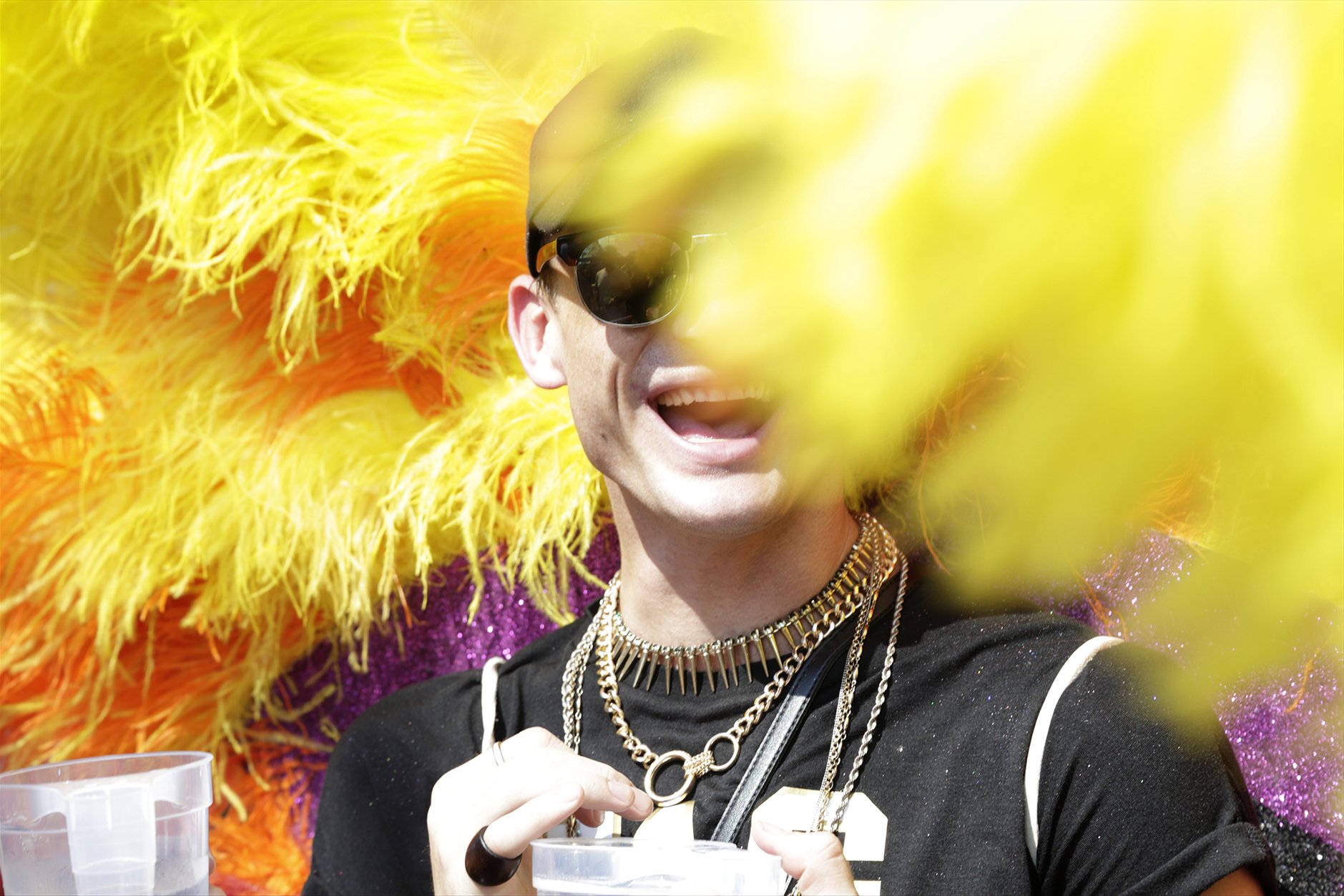 An attendee takes part in the Johannesburg Pride Parade on Oct. 26, 2019 in Johannesburg, South Africa. This year the parade celebrated its 30th anniversary.