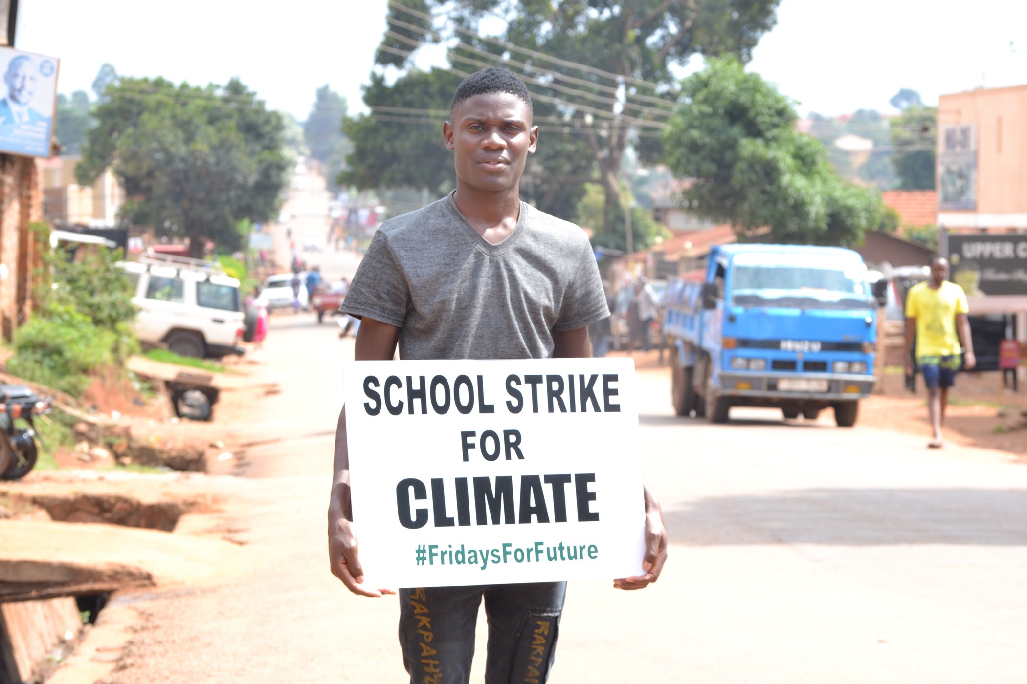 Nyombi Morris is a Ugandan climate activist and social media manager for a climate justice non-profit organization called Rise Up Movement.