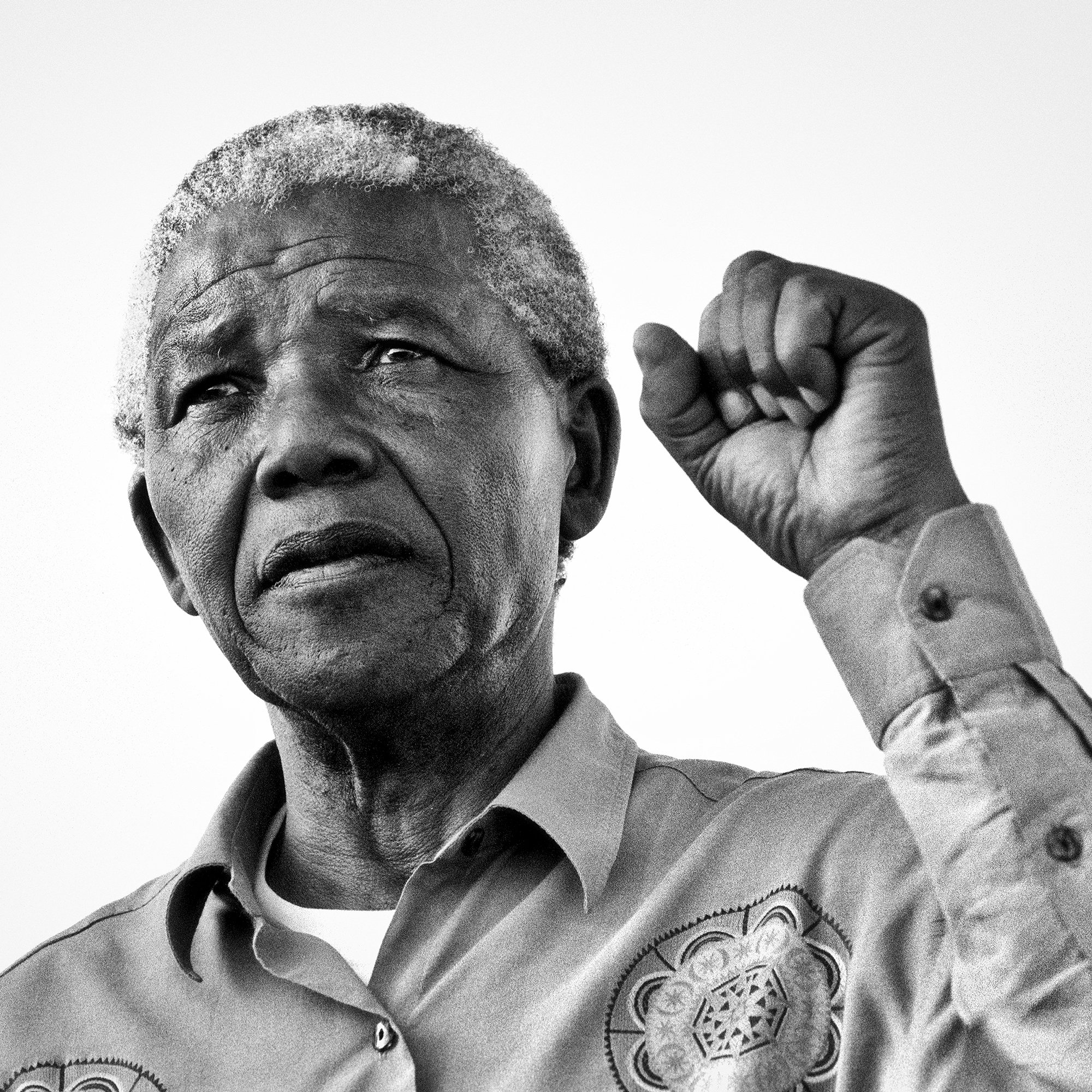 Nelson Mandela stands for Nkosi Sikelel’ iAfrika, the national anthem.