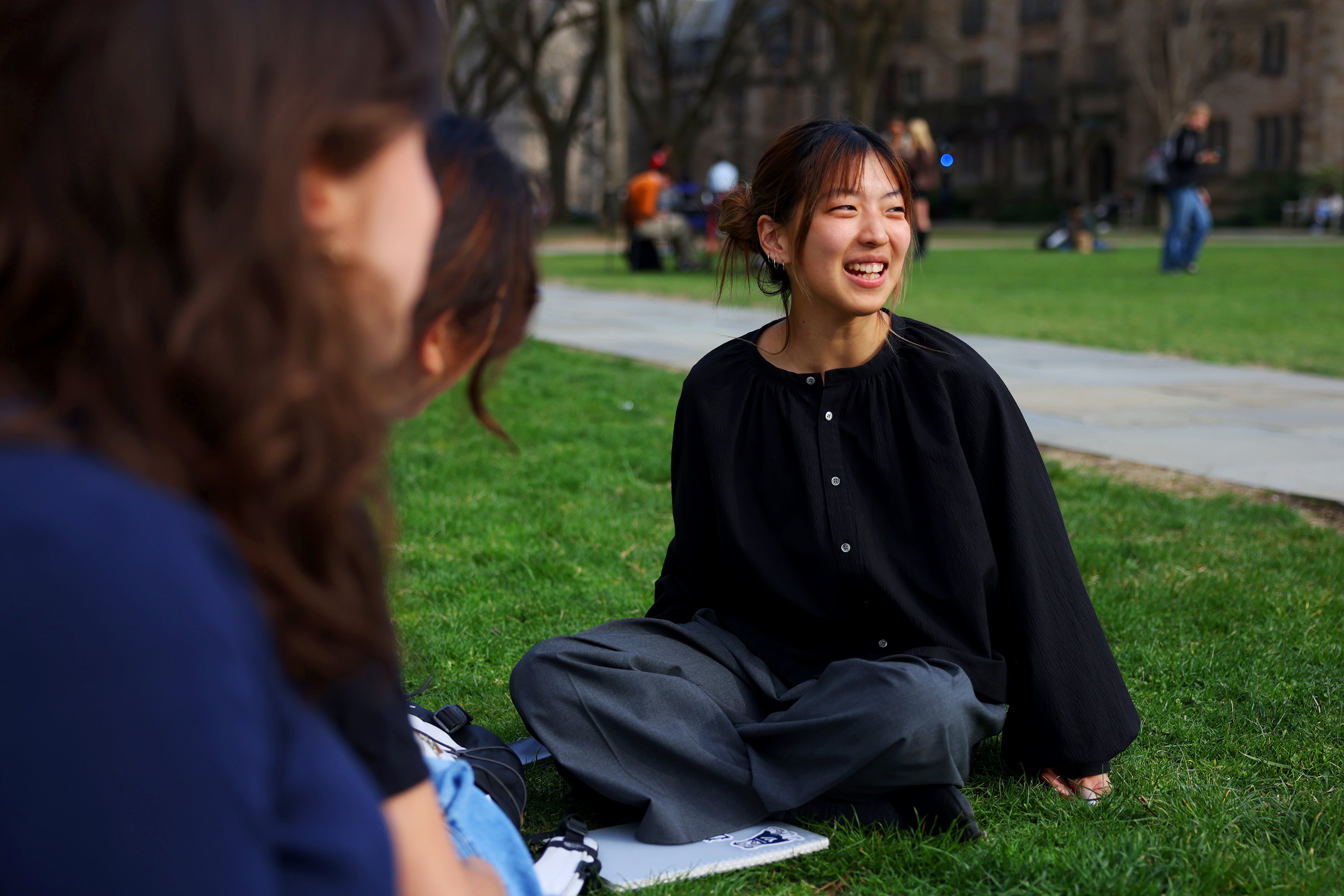 Rena Kawasaki is photographed with friends on April 13, 2026 in New Haven, CT.