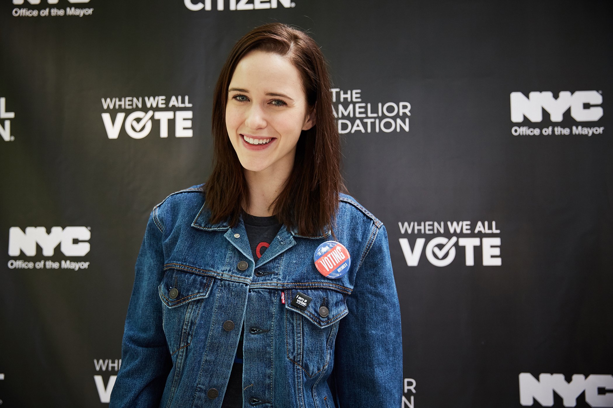 Rachel Brosnahan after speaking at a rally hosted by Global Citizen, the City of New York, and When We All Vote in New York City’s Central Park.