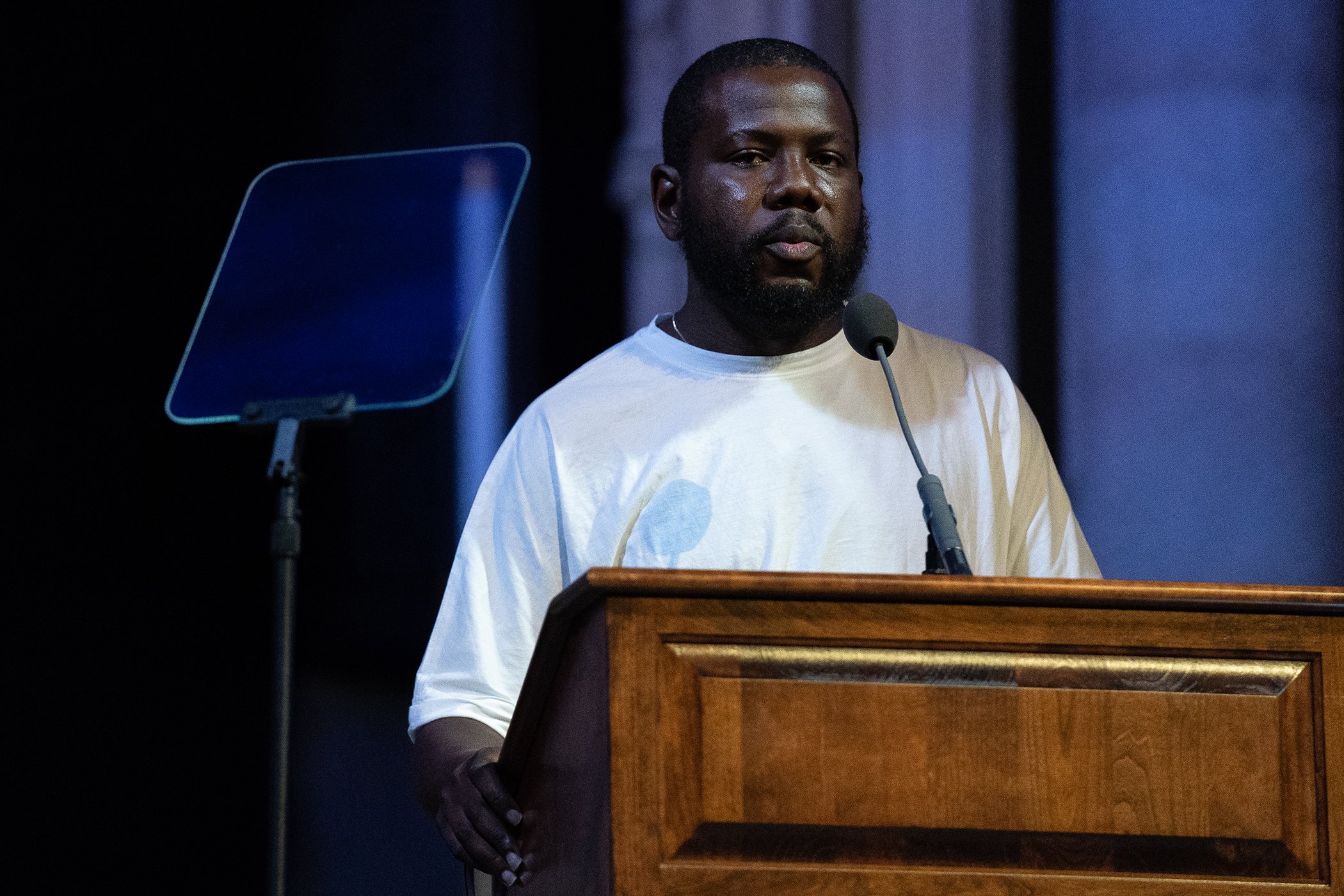 Kweku Mandela speaks onstage during Global Citizen Week: The Spirit Of A Movement at Riverside Church.