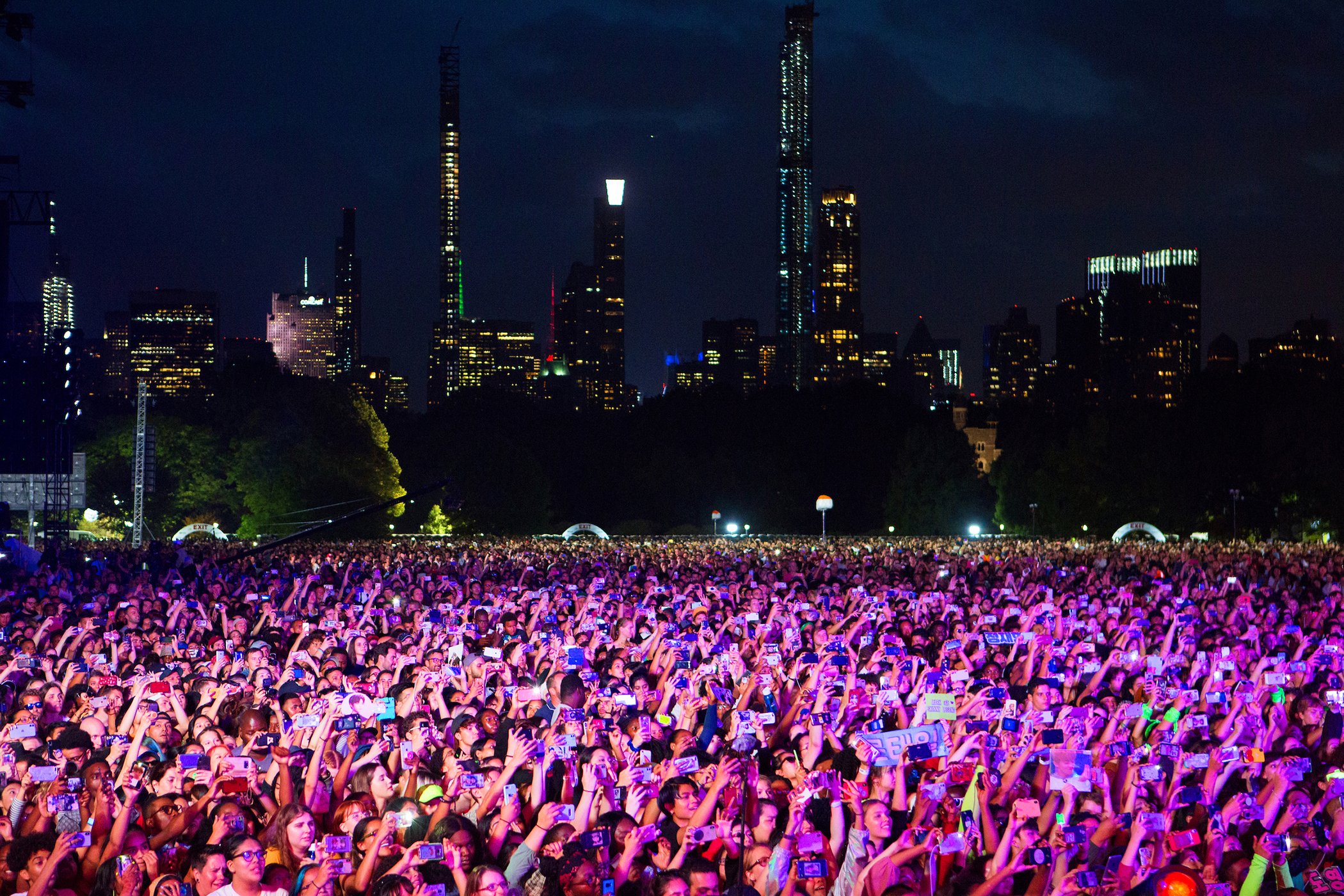 The crowd is pictured during a performance by NCT 127 during the Global Citizen Festival on Sept. 28, 2019 in New York City.