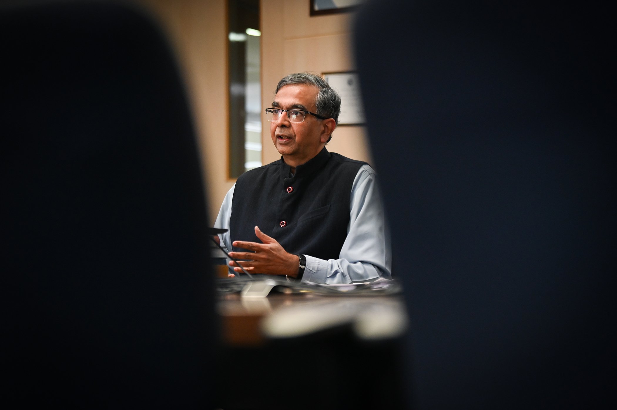 Professor K. Srinath Reddy prepares for a keynote speech at his office in Gurugram on December 8, 2021.
