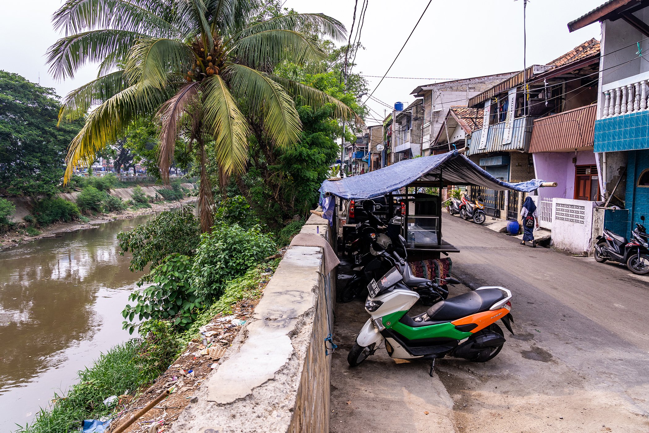Kelurahan Menteng neighborhood in Jakarta, an area prone to flooding, photographed in November 2019.