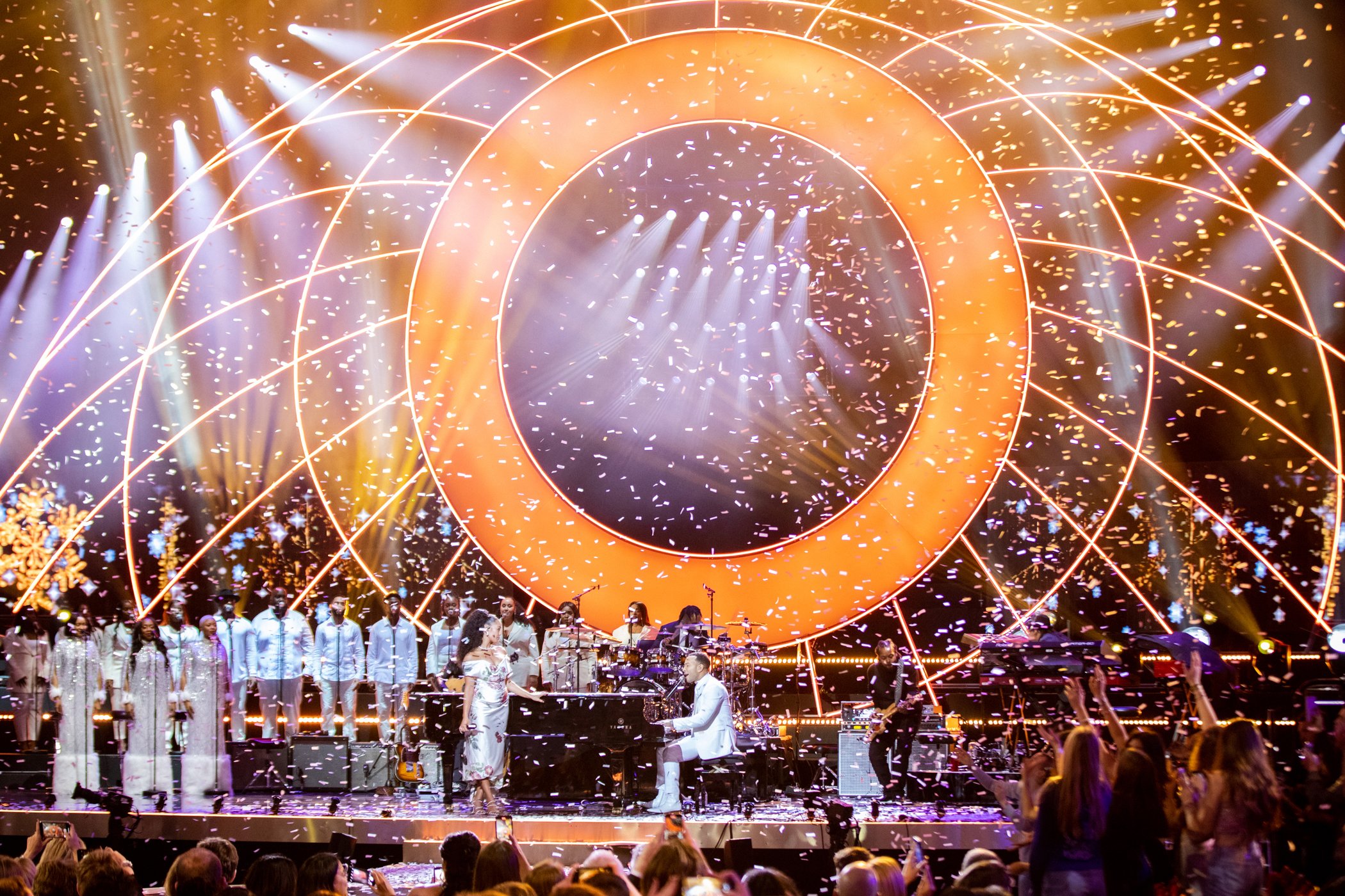 Jorja and John Legend perform together at Global Citizen Prize at the Royal Albert Hall on Dec. 13, 2019 in London, England.