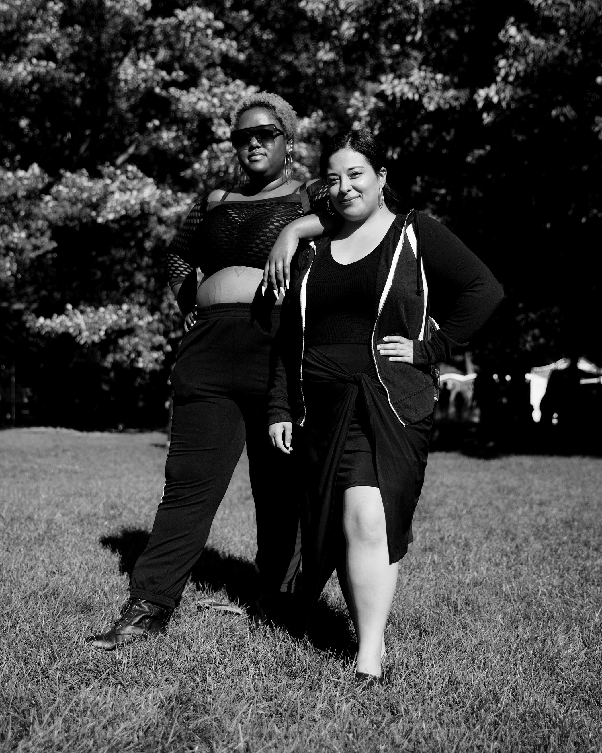 Kenja (left), 29, and Lizeth (right), 28, attend Global Citizen Festival: NYC in Central Park on Saturday, Sept. 24, 2022.