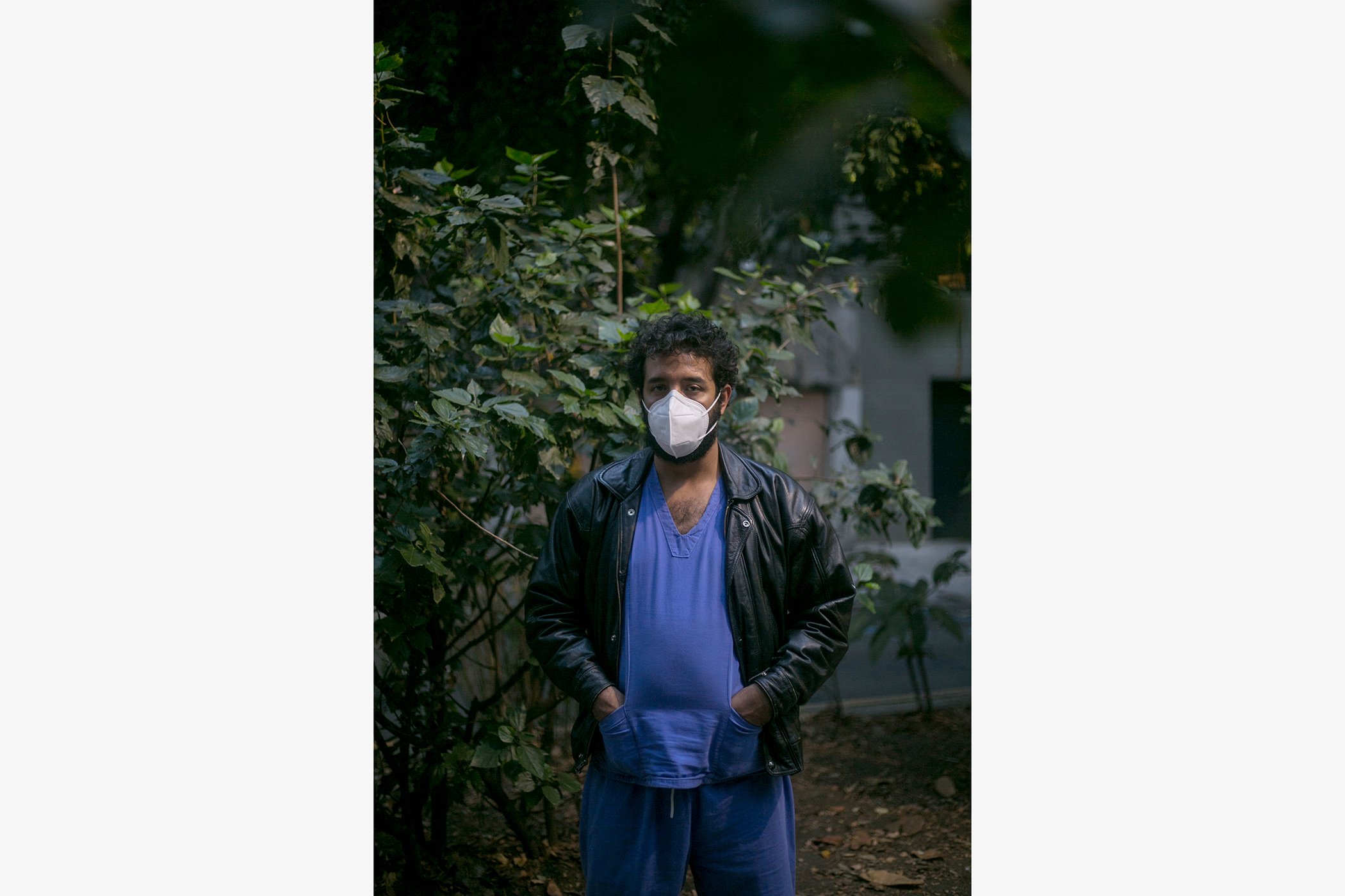 Dr. Giorgio Franyuti stands for a portrait in the Roma Norte neighborhood of Mexico City on Dec. 20, 2020.