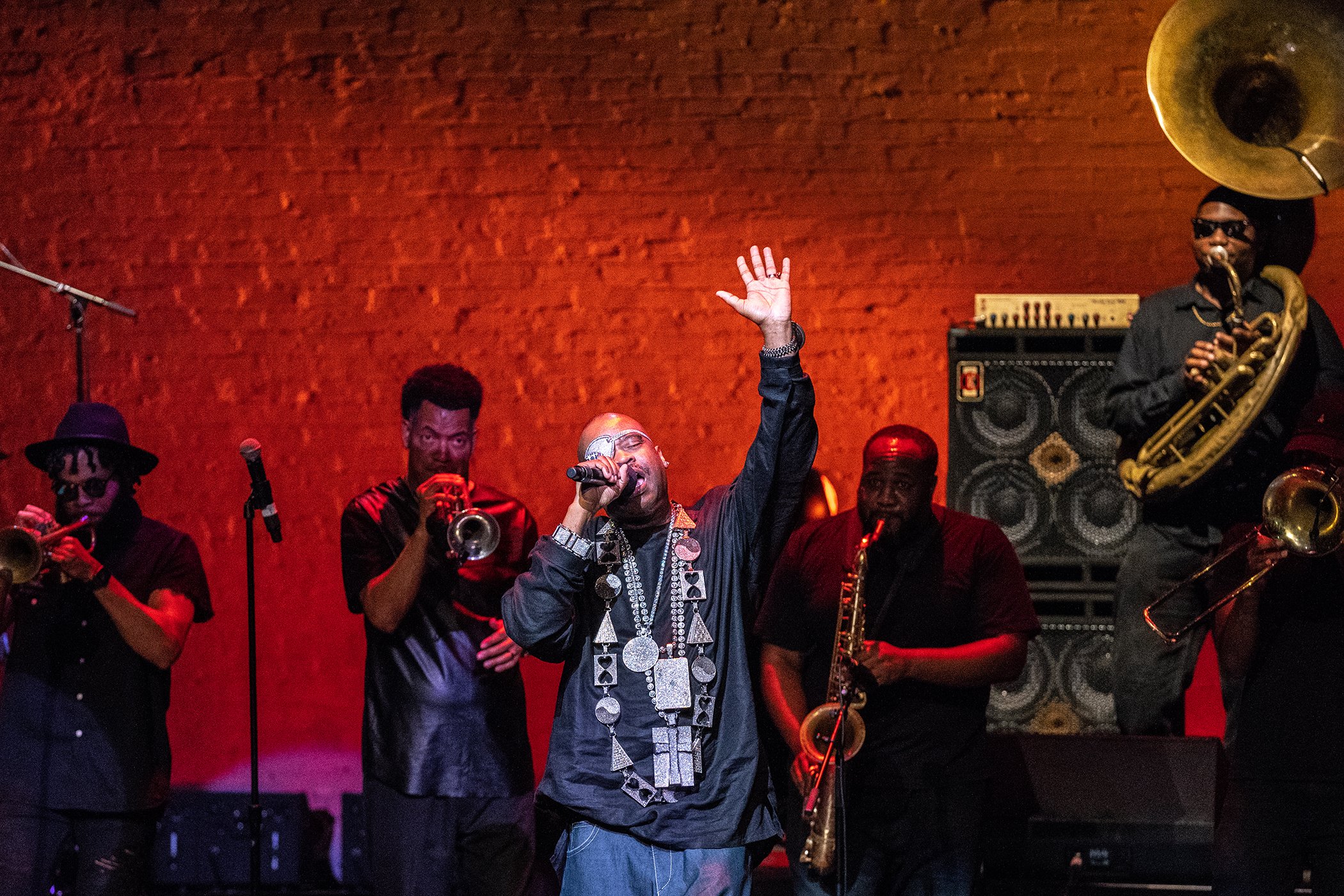Slick Rick performs onstage with The Soul Rebels during Global Citizen Week: At What Cost? at The Apollo Theater on Sept. 23, 2018 in New York City.