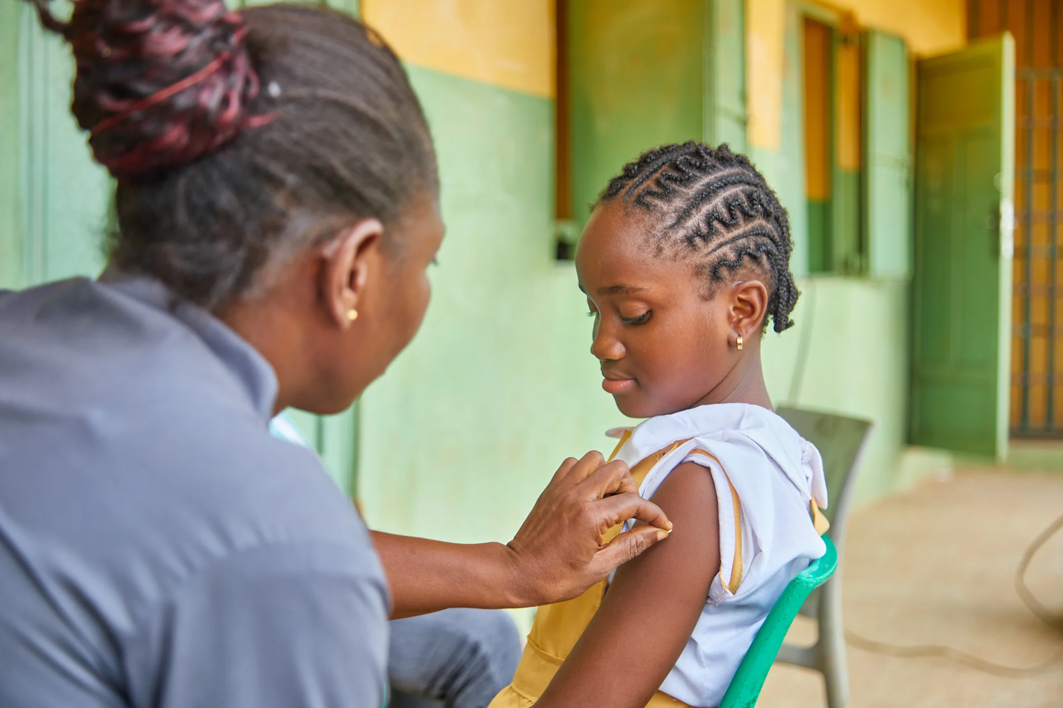 A medical official administers the Human Papillomavirus Vaccine (HPV) during a vaccine campaign in Nigeria in October 2023.