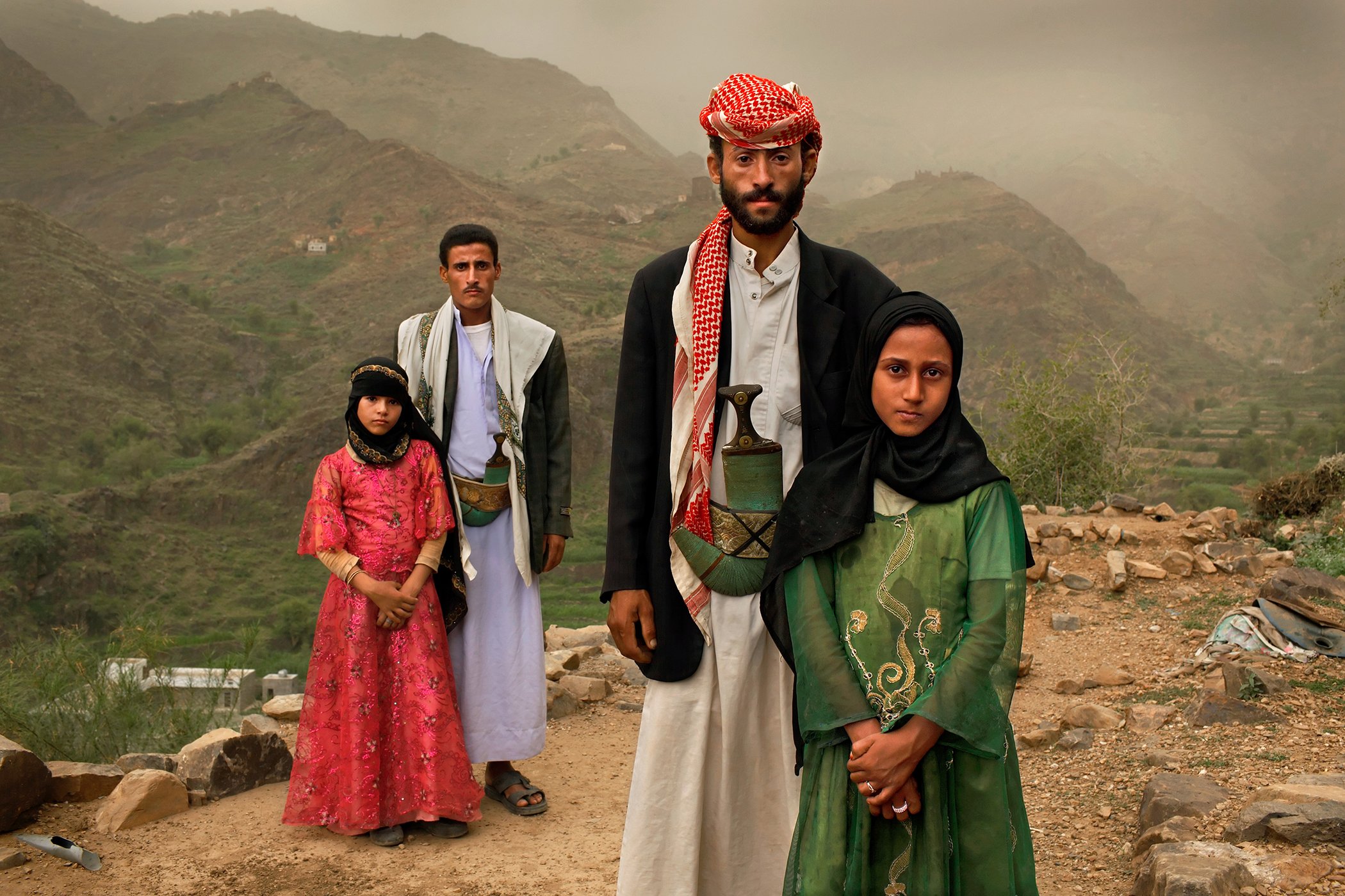 "Whenever I saw him, I hid. I hated to see him," Tahani (in pink) recalls of the early days of her marriage to Majed, she was 6 and he was 25. Tahani posed for this portrait with former classmate Ghada, also a child bride, in Hajjah, Yemen.