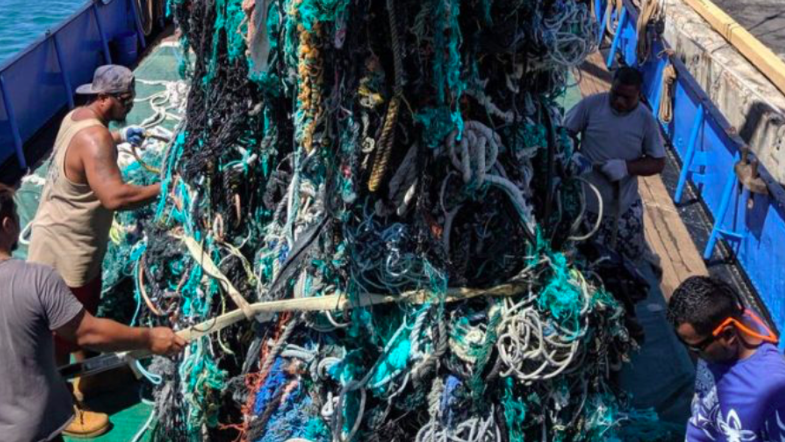 Activists Remove 40 Tons of Plastic Waste From Pacific Ocean Activists Remove 40 Tons of Plastic Waste From Pacific Ocean