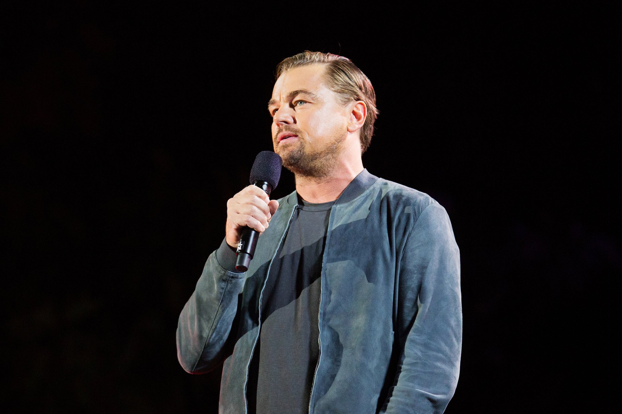 Leonardo DiCaprio speaks on stage during the Global Citizen Festival on Sept. 28, 2019, in New York City.