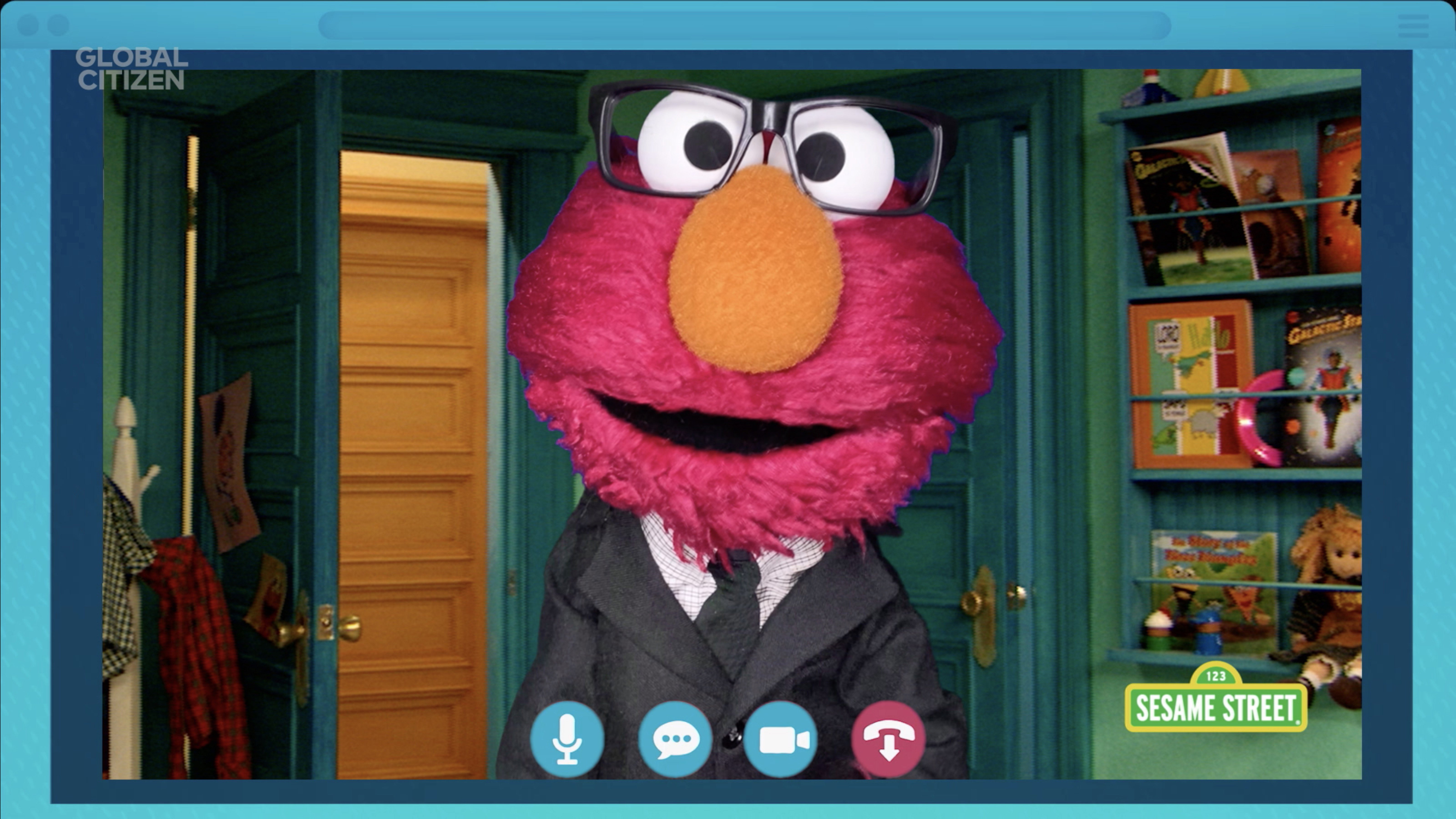 In this screengrab, Elmo speaks during the Global Citizen Prize 2020 special honoring changemakers shaping the world we want on Dec. 19, 2020.