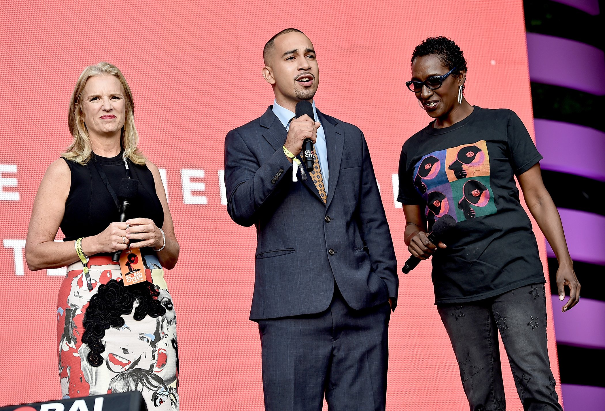 (L-R) Kerry Kennedy, Ismael Nazario, and Nancy Sicardo speak onstage during the 2018 Global Citizen Festival: Be The Generation in Central Park on Sept. 29, 2018 in New York City.