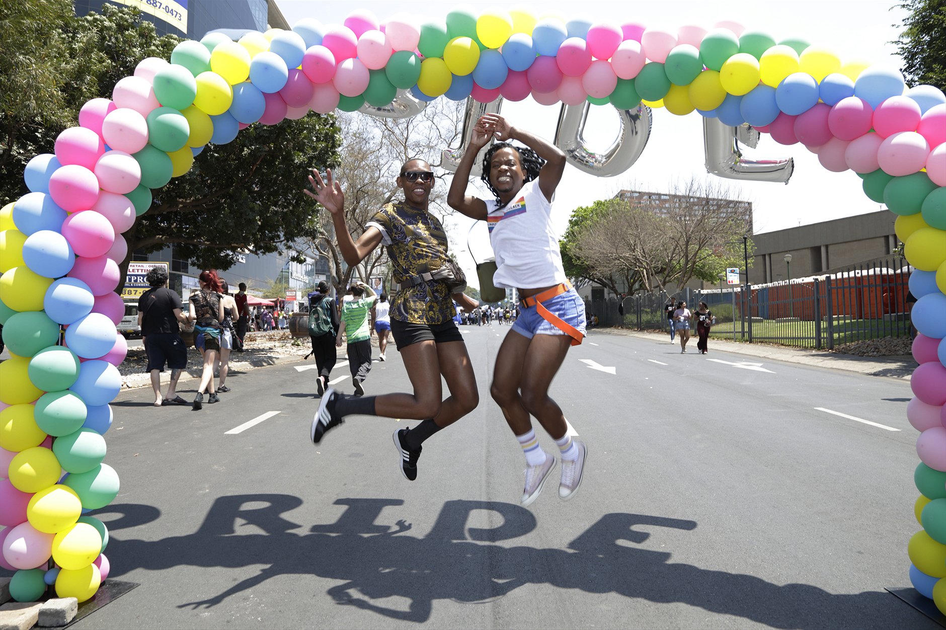 Pictured here, left, 28-year old Thato Motheilane from Protea Glen, outside of Johannesburg, and 24-year-old Bono Tshivhidzo from Limpopo, both who identify as gay.