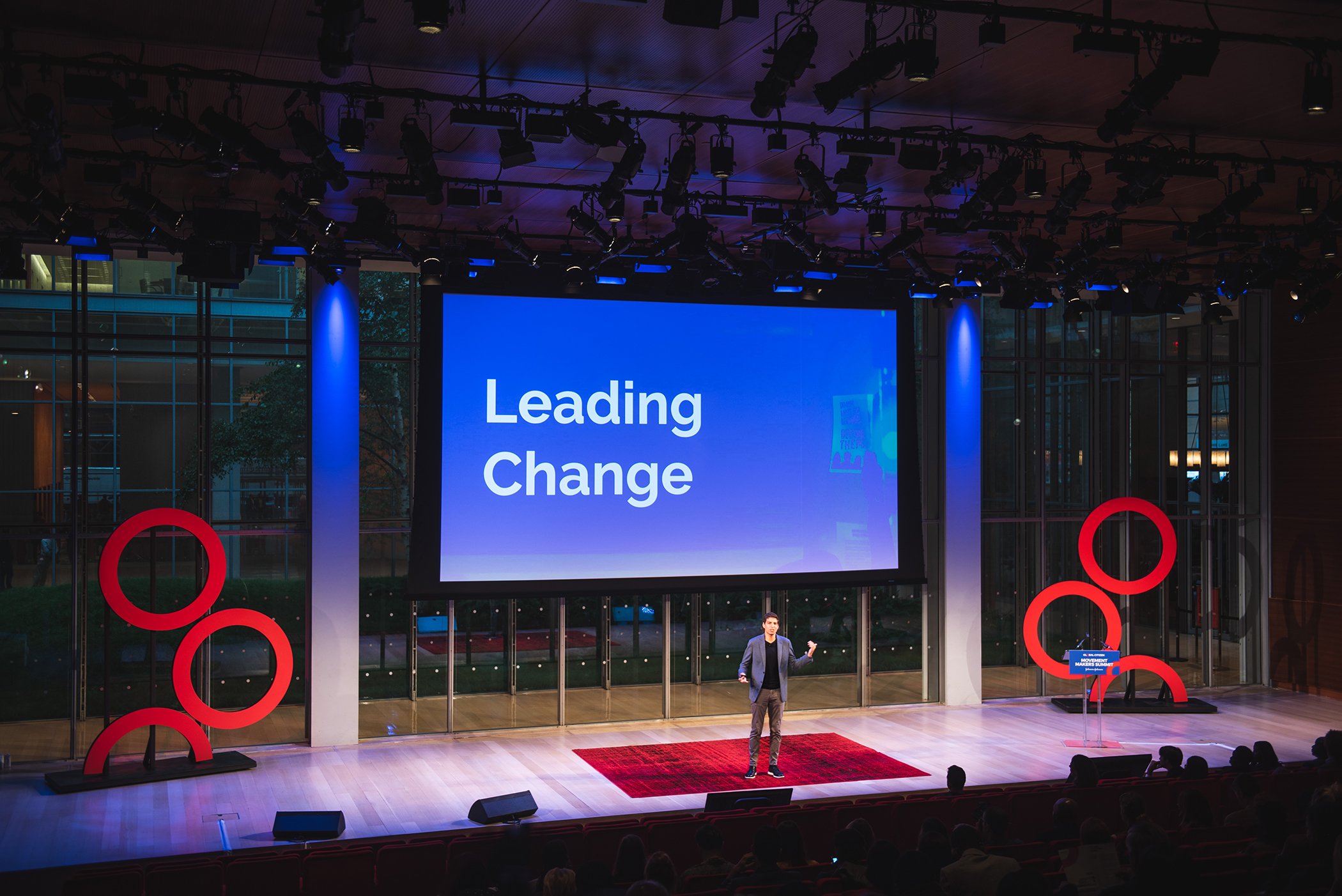 Achieve Founder Derrick Feldmann speaks onstage during Global Citizen - Movement Makers at The Times Center on Sept. 25, 2018 in New York City.