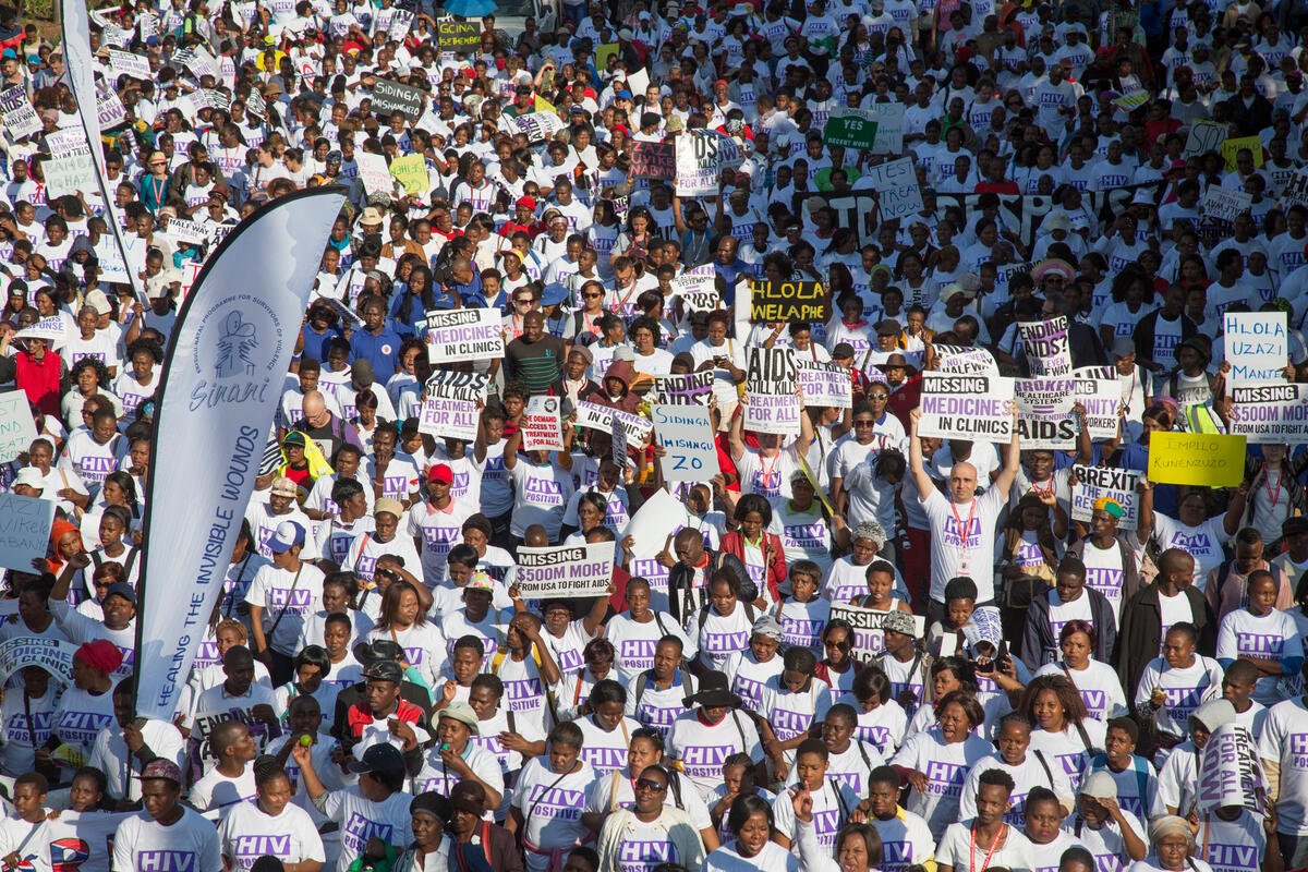 21st International AIDS Conference (AIDS 2016), Durban, South Africa. Photo shows TAC March through the Durban CBD, 18 July, 2016. Credit: Global Fund