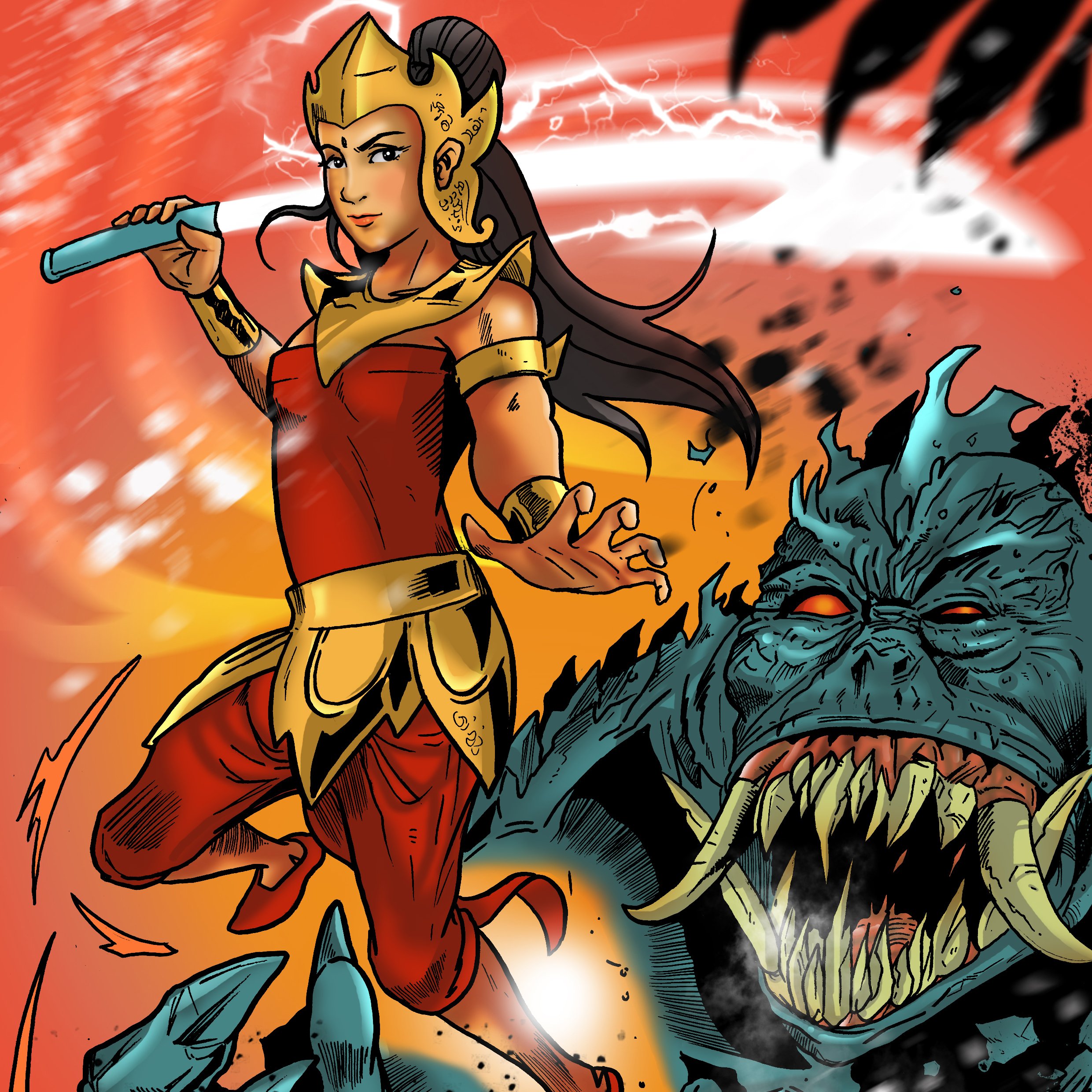 An illustration from the "Mighty Girls" book series.