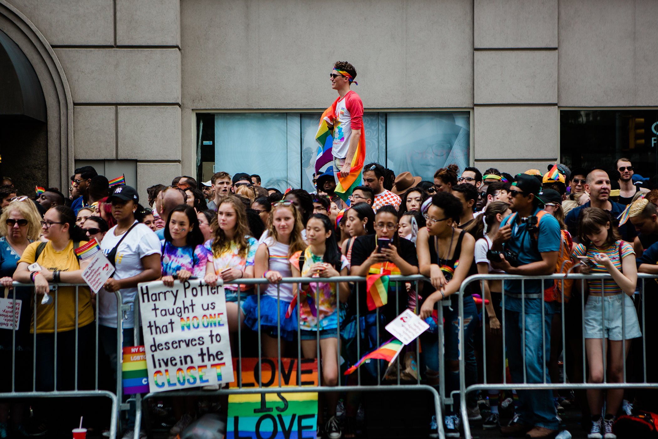 The crowd at the 2018 NYC Pride March.