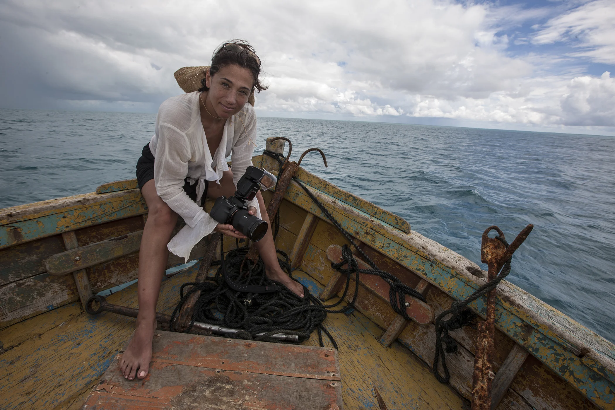 Cristina Mittermeier, photographed in Abrolhos Marine National Park, Brazil.