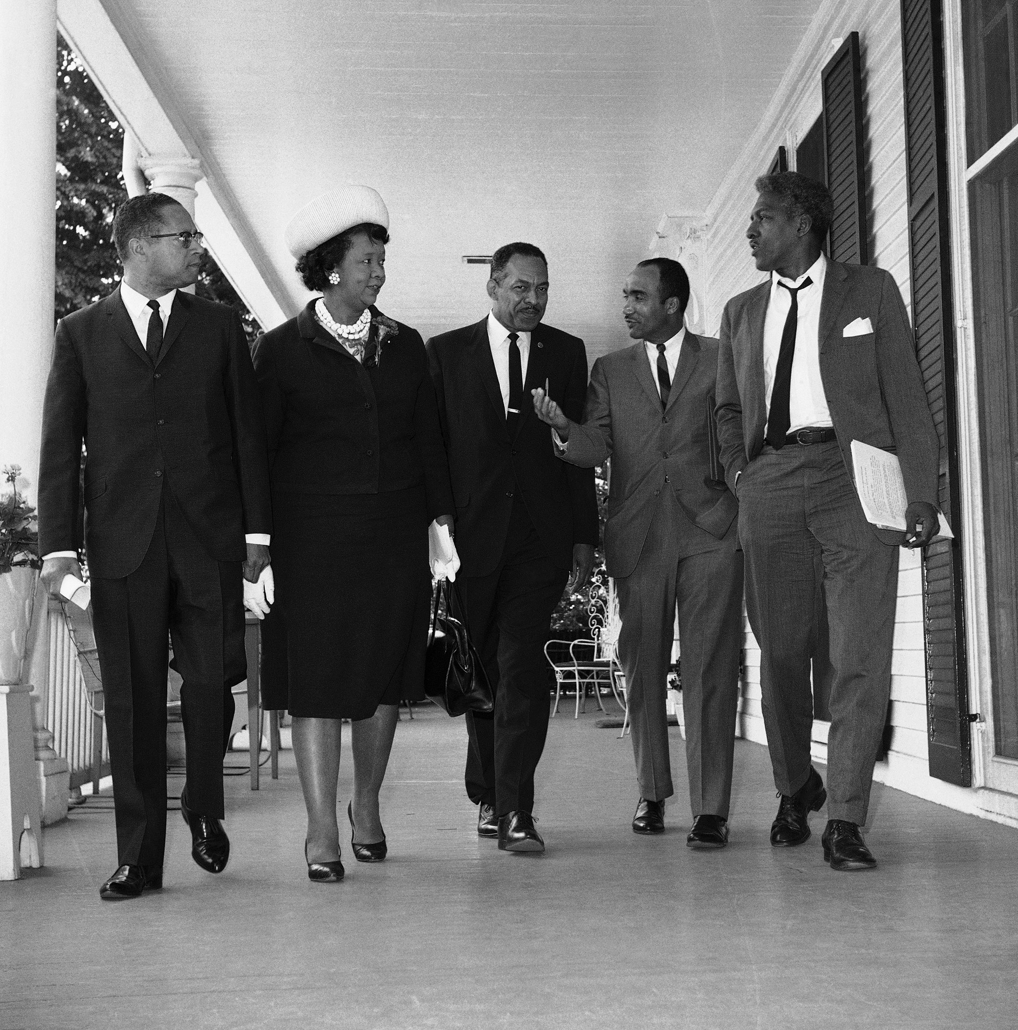 African American leaders after a meeting with Mayor Wagner, June 4, 1965 in New York. Dorothy Height, from the National Committee of Negro Women, pictured second from the left.