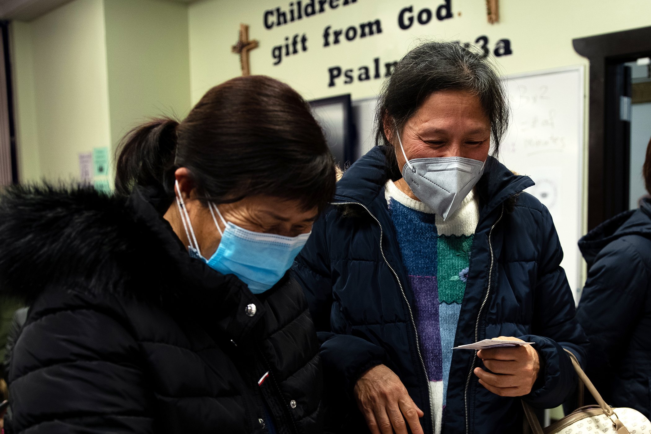 Community members are assisted by staff from the Pui Tak Center with intake and vaccine registration. Currently, the center has helped vaccinate over 4,500 people in its building, with vaccine clinics taking place every Monday, Wednesday, and Friday.