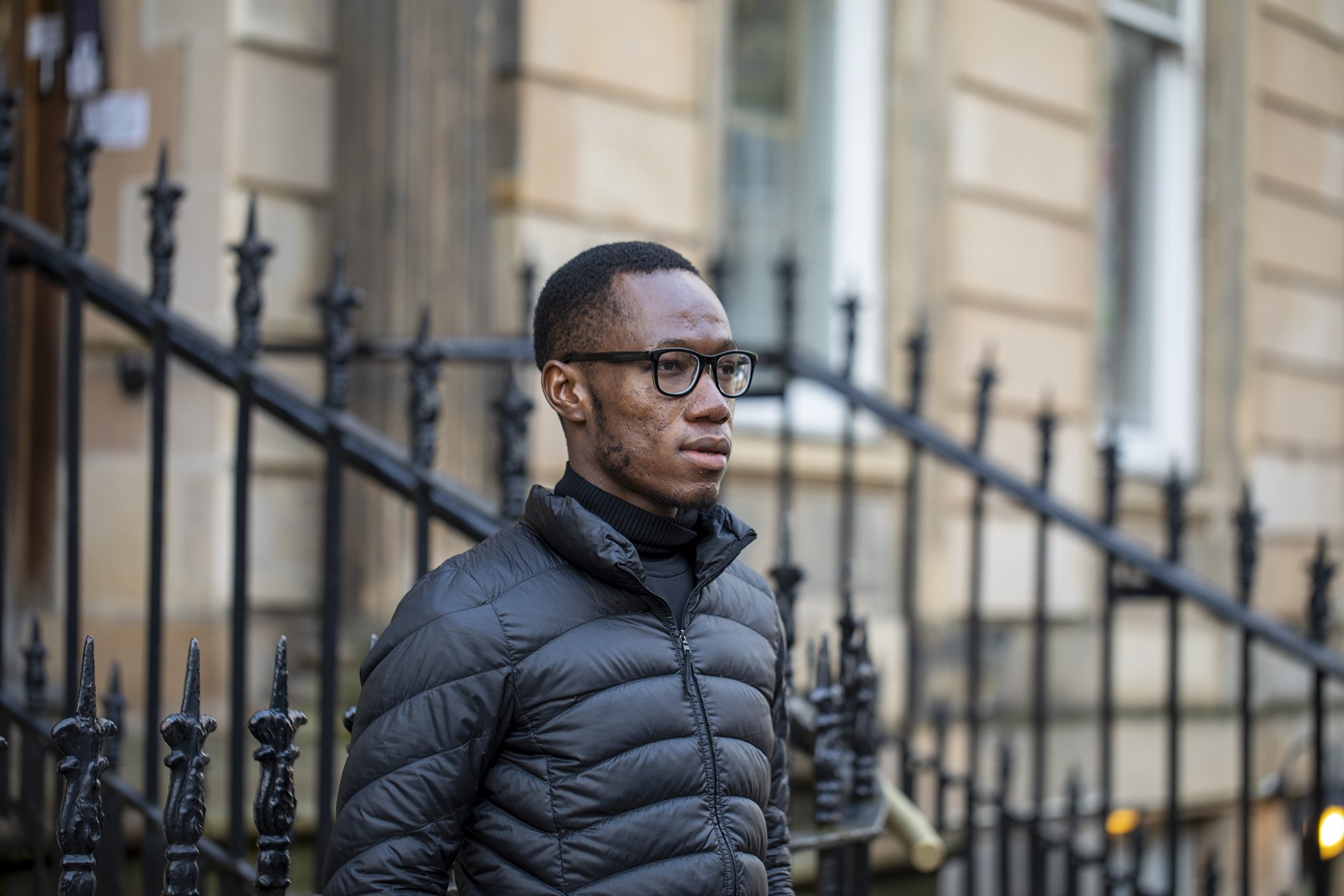 Azeez Abubakar is photographed in Glasgow, Scotland during COP26 on Nov. 6, 2021.