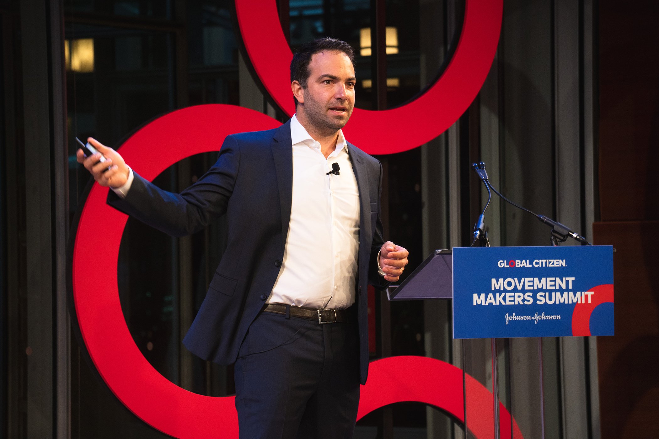 Brooklyn Defender Services Senior Staff Attorney & Director of Policy Scott Hechinger speaks onstage during Global Citizen - Movement Makers at The Times Center on Sept. 25, 2018 in New York City.