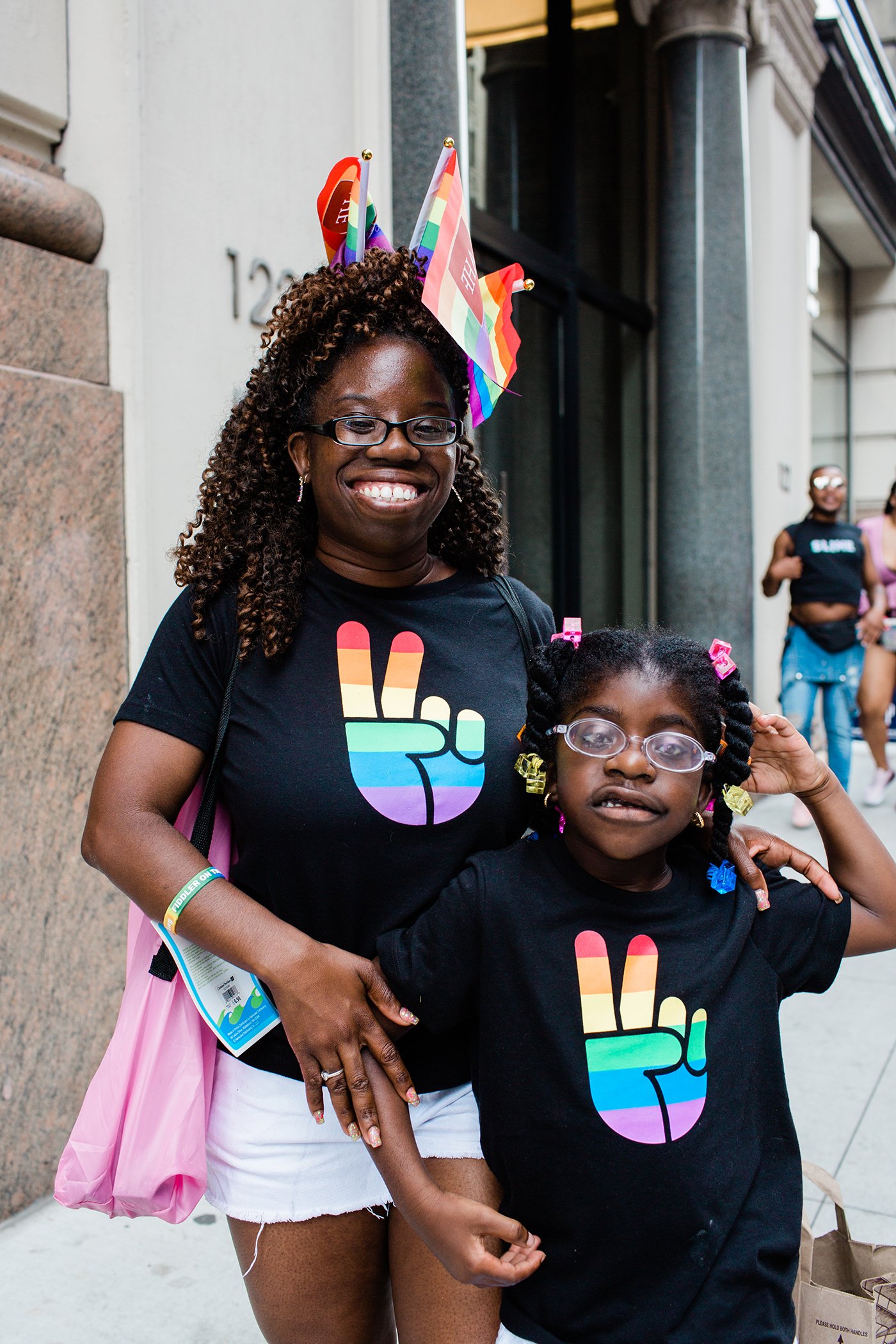 Lauren Wright, 33, and her daughter Jayla Wright, 7 at the 2018 NYC Pride March.