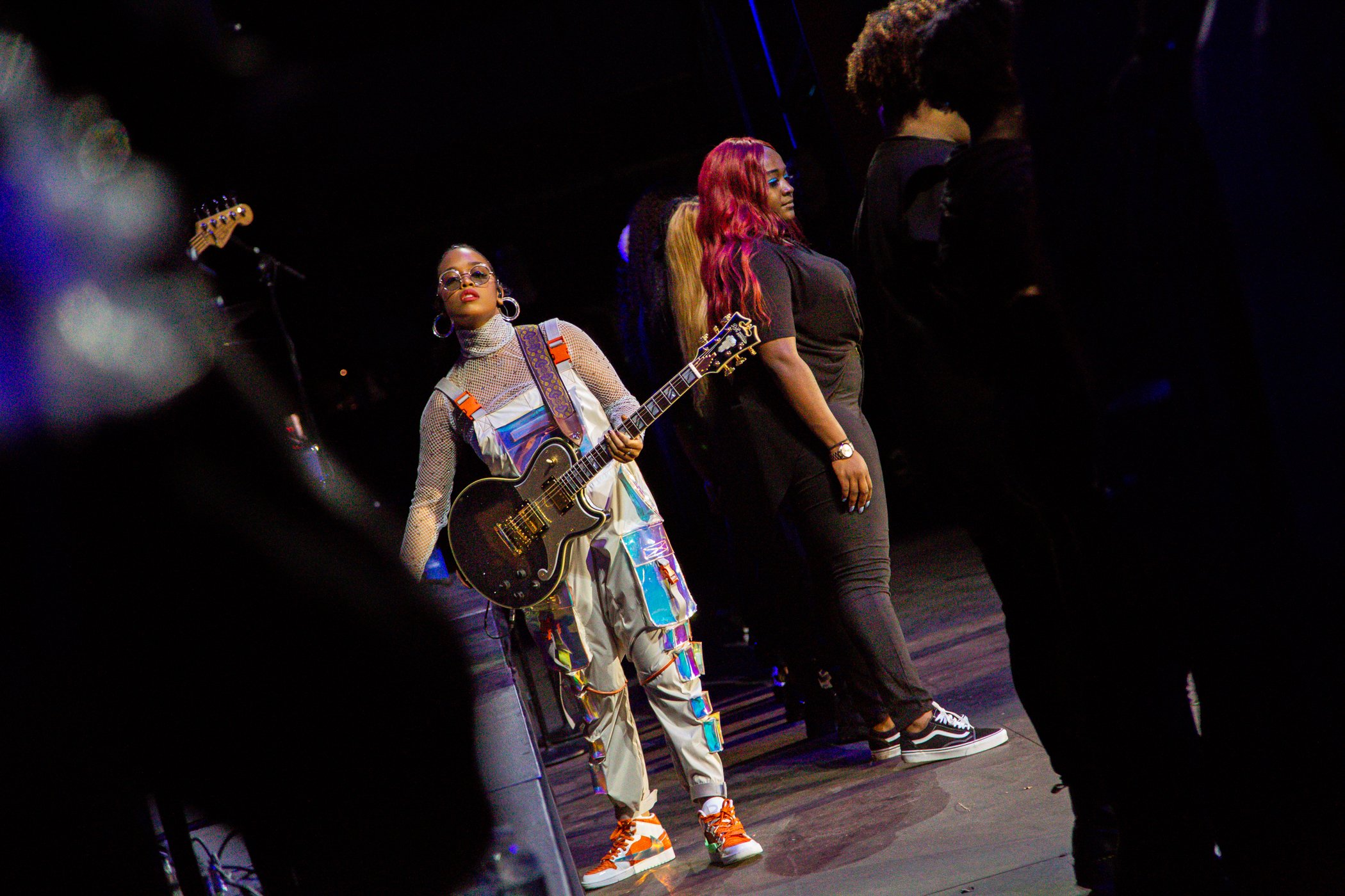H.E.R. performs on stage during the Global Citizen Festival on Sept. 28, 2019, in New York City.