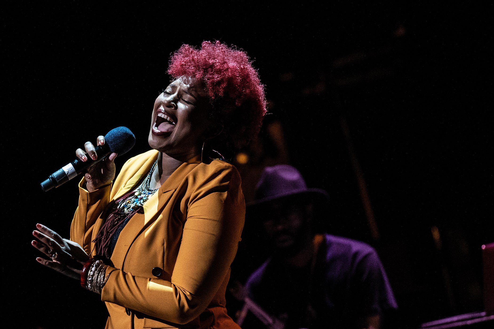 Maimouna Youssef performs onstage during Global Citizen Week: At What Cost? at The Apollo Theater on Sept. 23, 2018 in New York City.