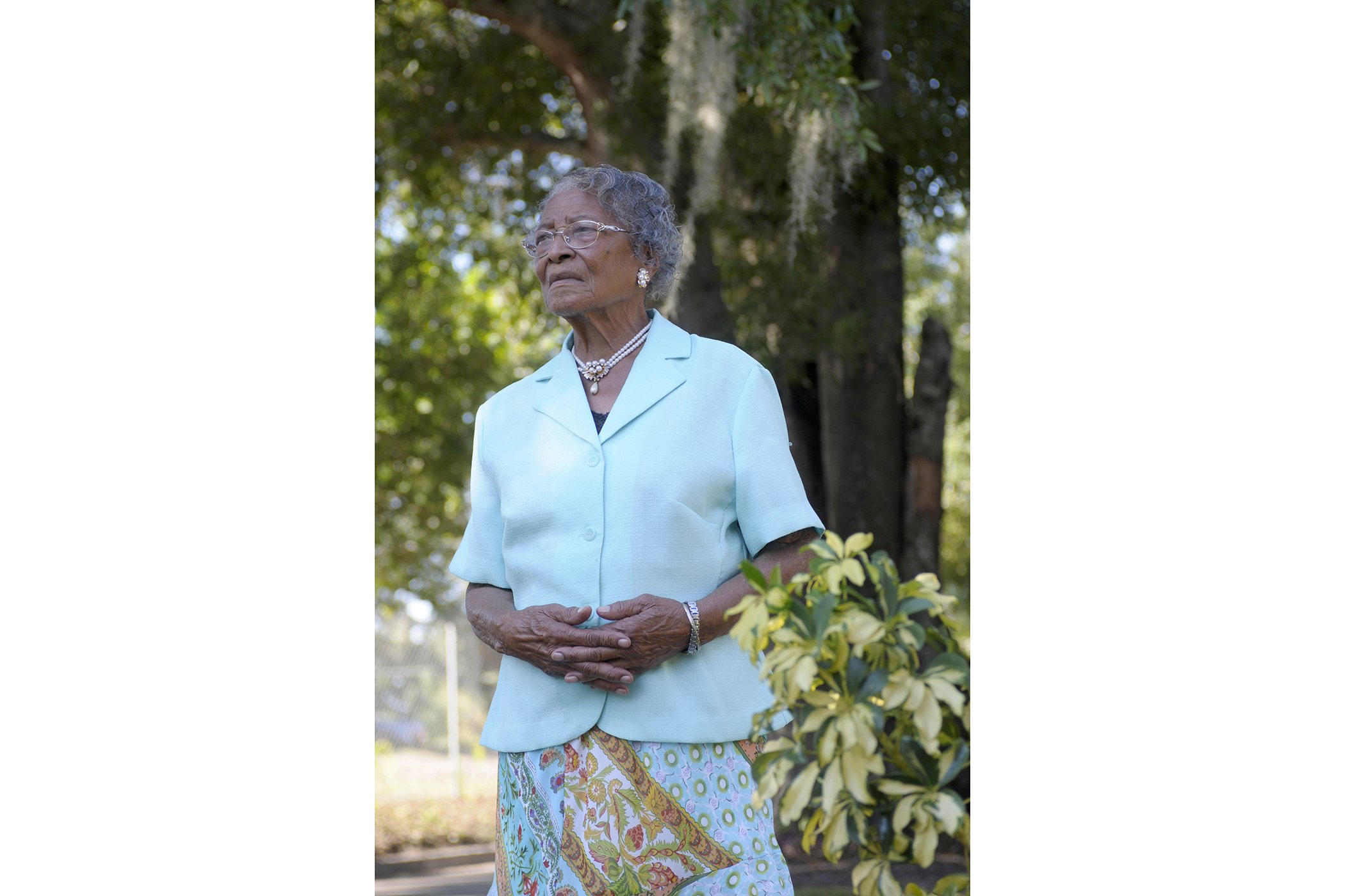 Recy Taylor, 90,  is seen outside her home in Winter Haven, Fla., in this photo taken on Oct. 7, 2010.