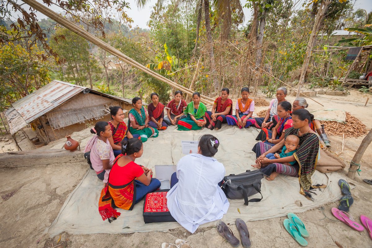 Women in the Rangamati district of southeastern Bangladesh are learning about malaria prevention from their community health worker. This region is one of several malaria “hot zones” in the country. Credit: The Global Fund / Saiful Huq Omi