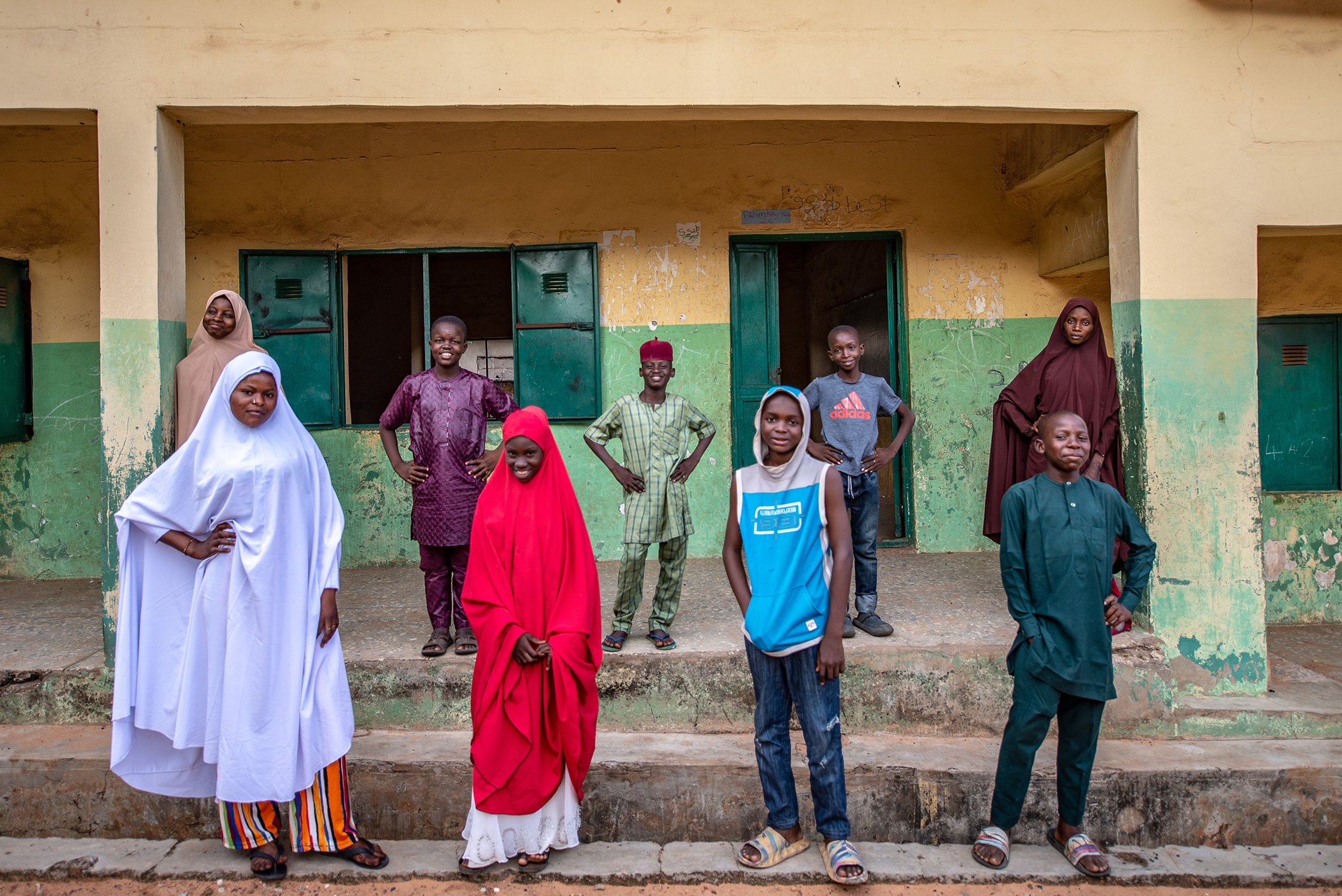 Students from a recent workshop organized by Owoicho and the Reclaim Project pose for a photograph in Nigeria.