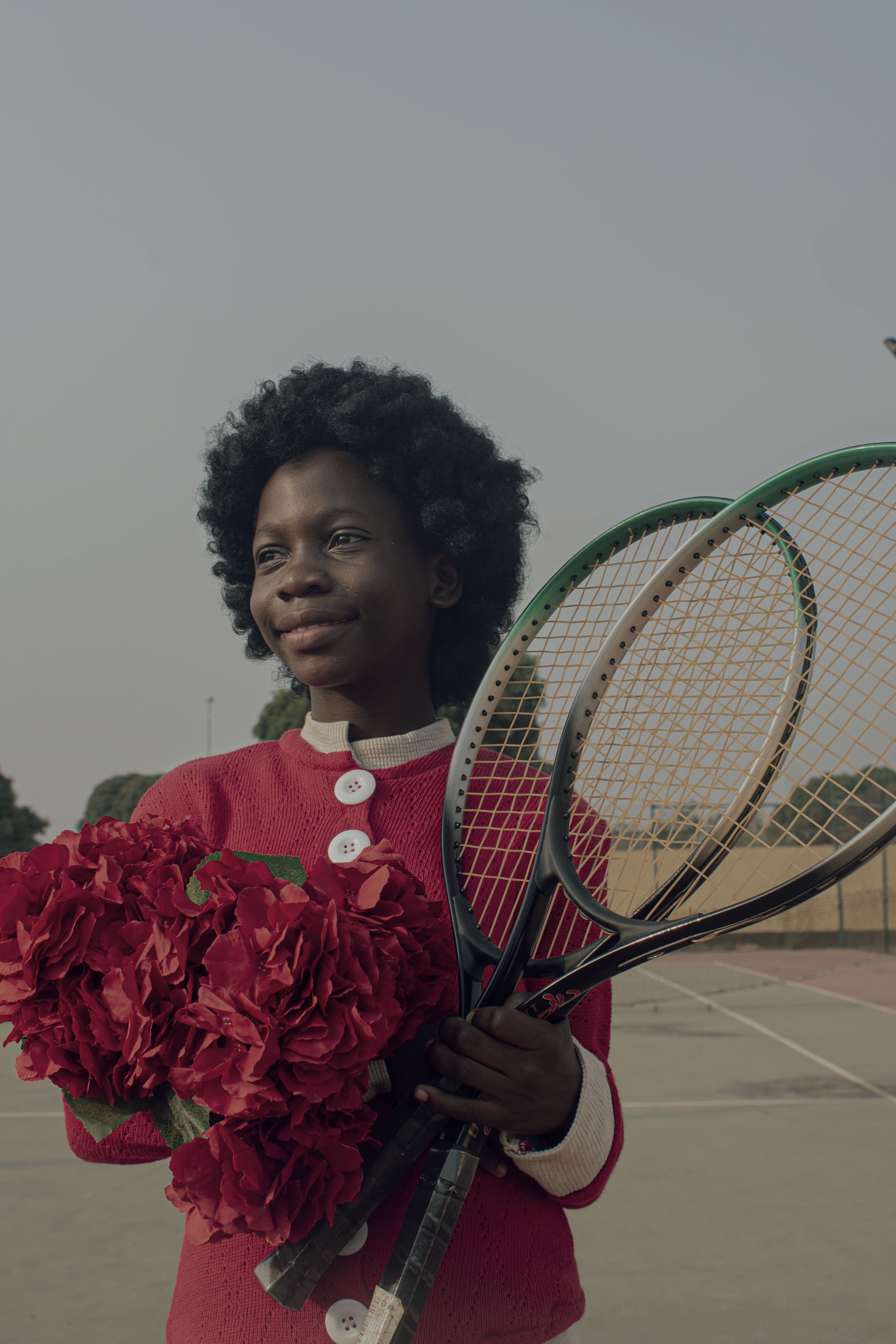 A Dreamcatchers Academy student in a recreation of a portrait of Althea Gibson, legendary tennis player and the first African American woman to win a Grand Slam title. Photo: DocumentWomen/Dreamcatchers Academy.