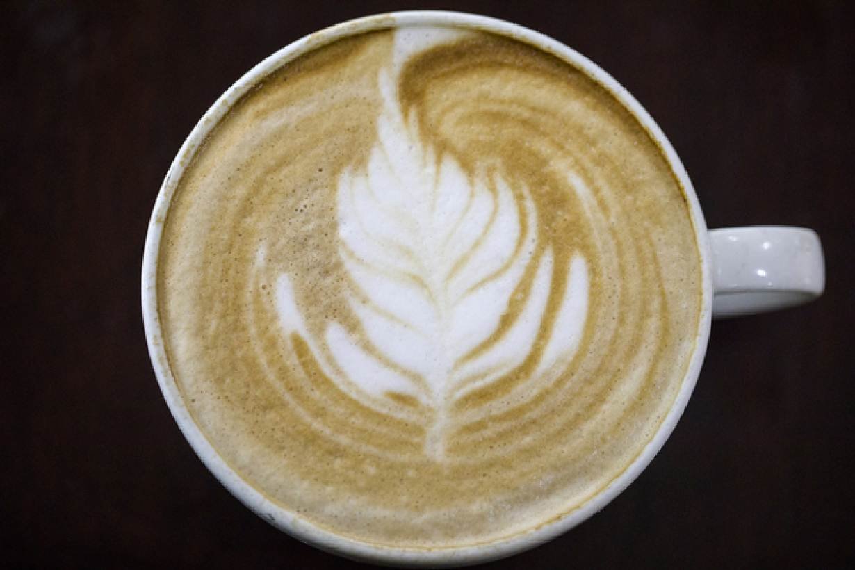 A camel milk cappuccino photographed in a Nairobi restaurant in Kenya, February 12, 2019.